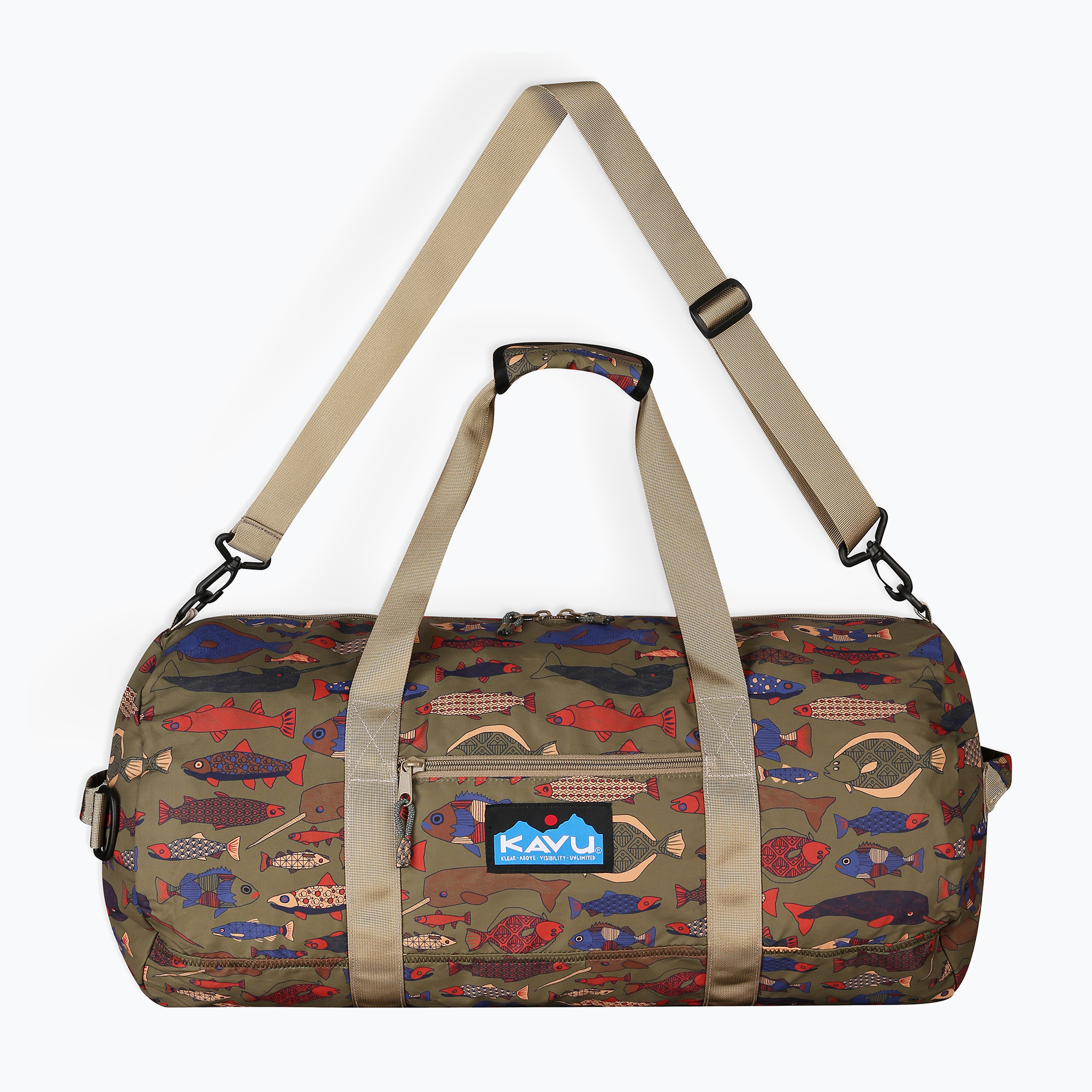 KAVU Tide Rip 46 l fish tessellate travel bag