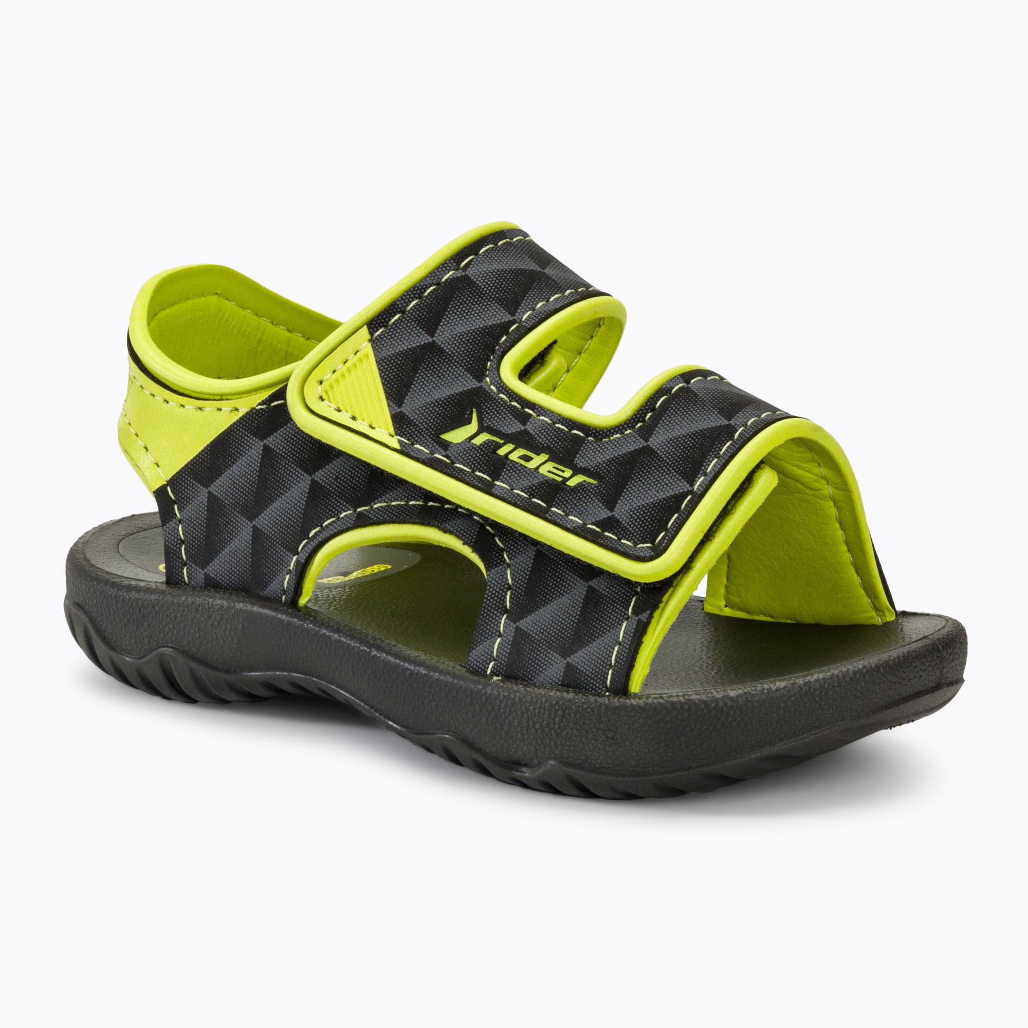 RIDER Basic Sandal V Baby black/neon yellow sandals (21 EU)