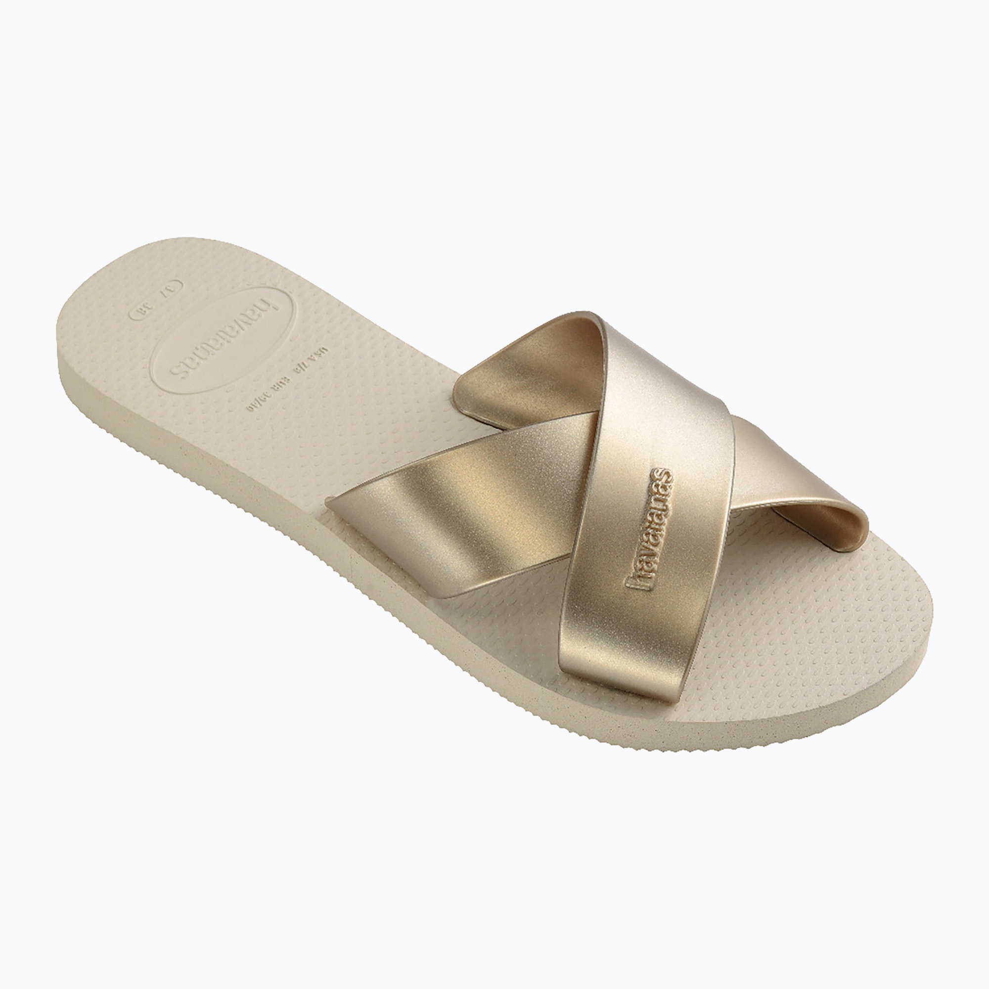 Women's flip-flops Havaianas Aqua Metallic beige