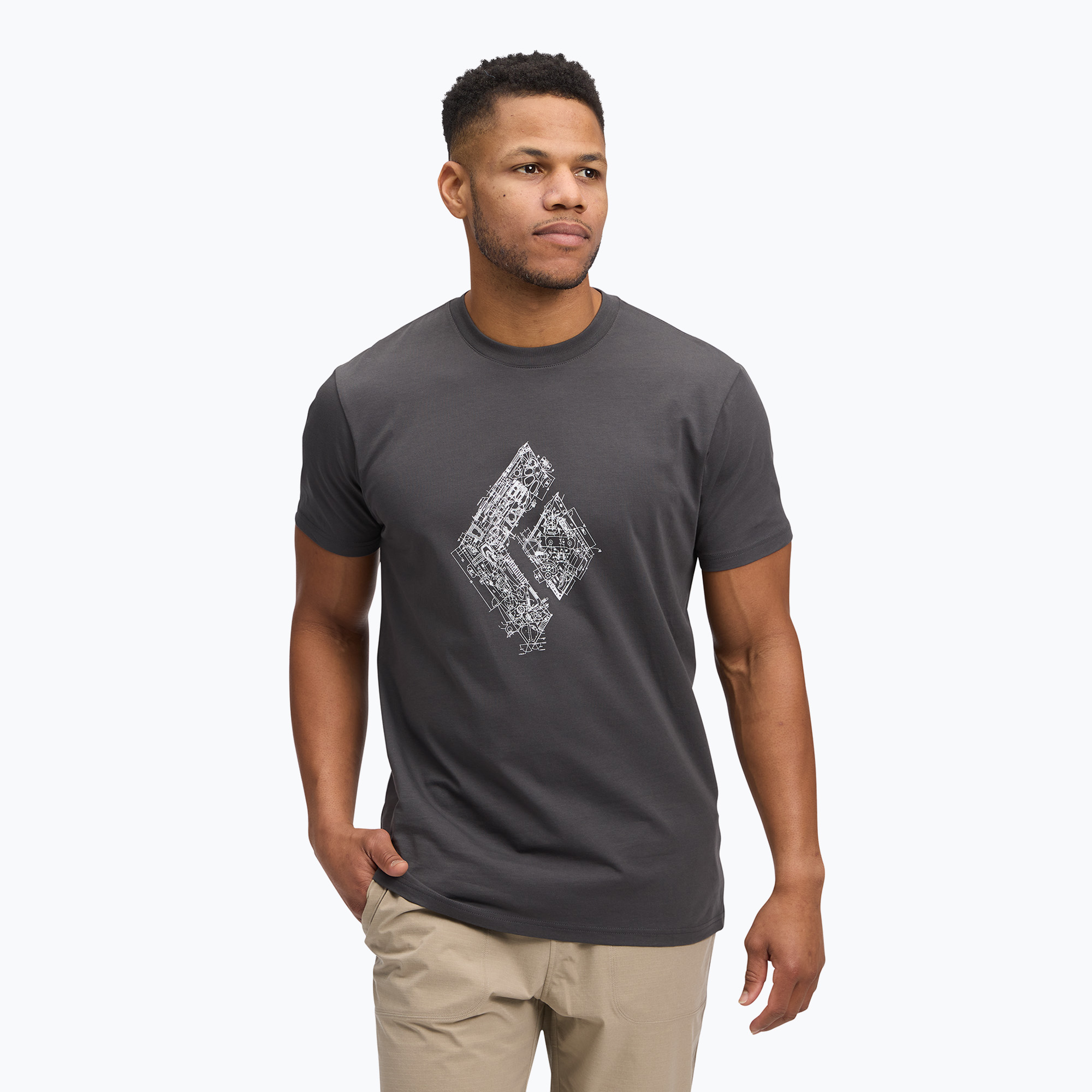Men's Black Diamond Engineered T-shirt SS Tee anthracite