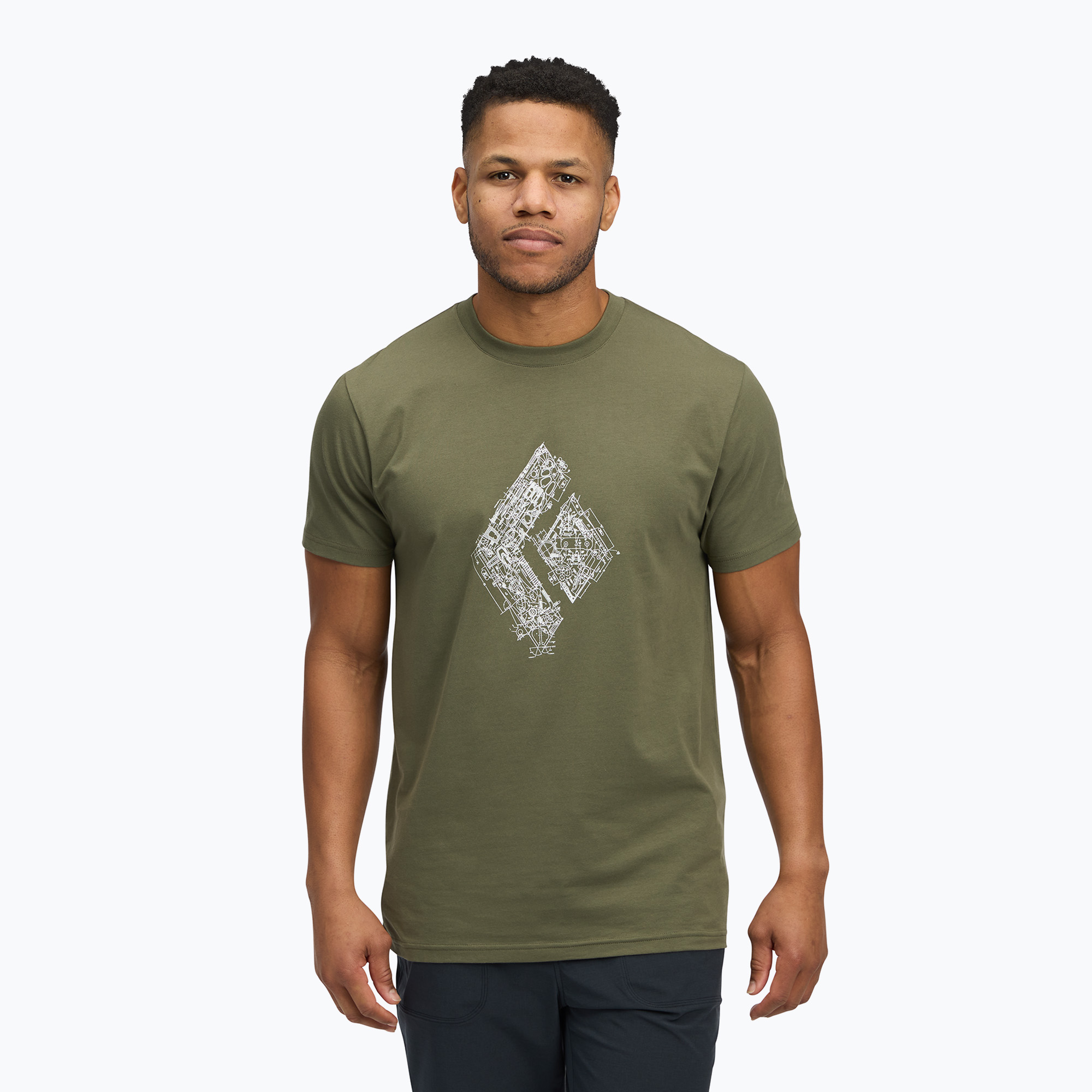 Men's Black Diamond Engineered Diamond SS Tee tundra t-shirt (L)