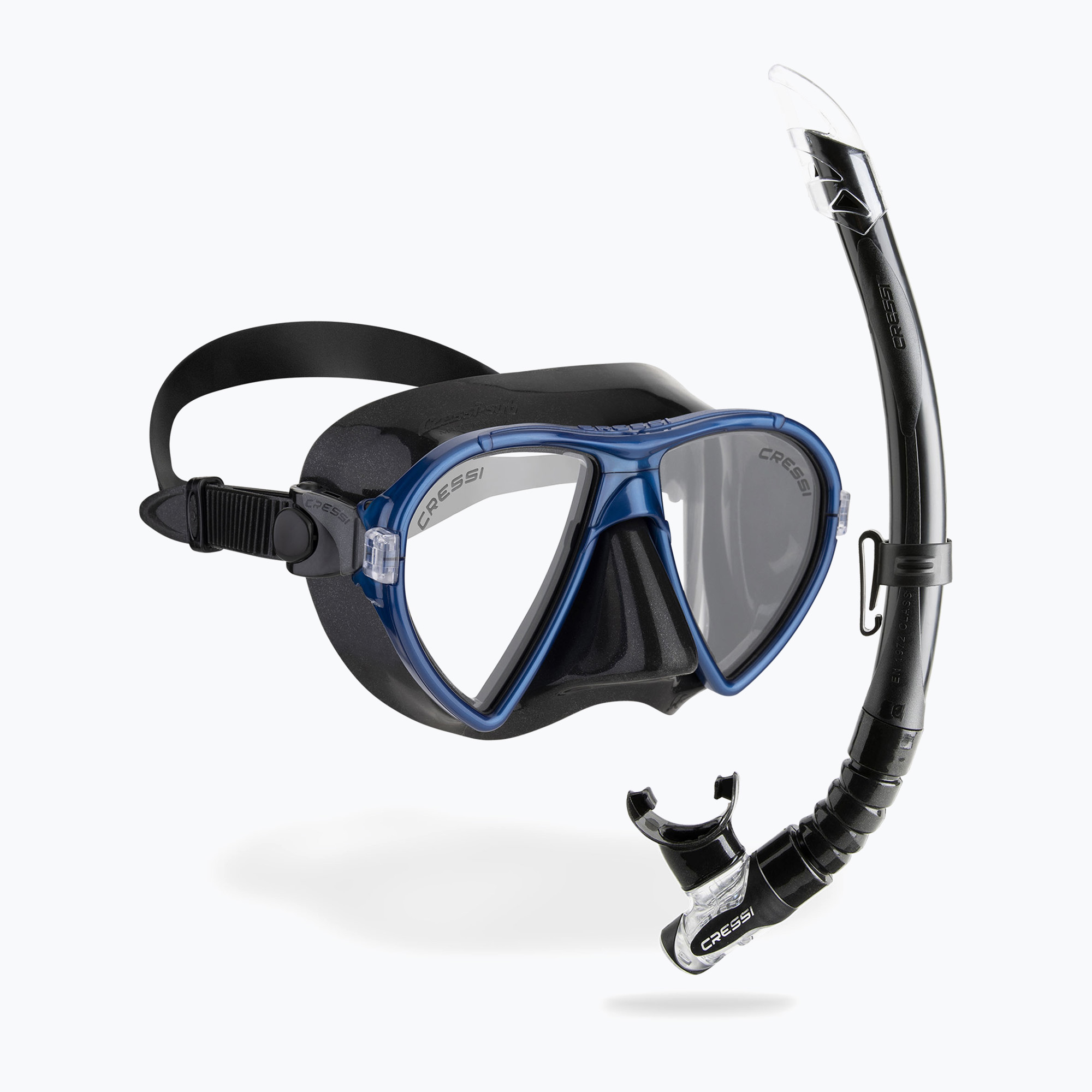 Cressi Ocean + Gamma black/blue snorkelling set