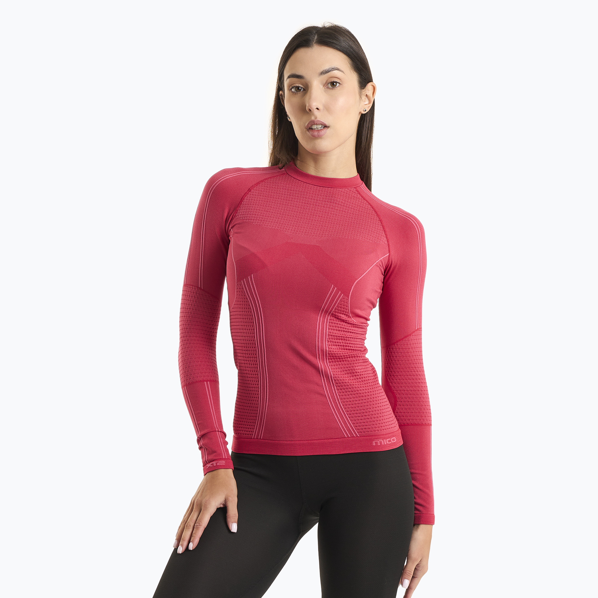 Women's thermal t-shirt Mico Odor Zero Round Neck pink IN01455 (I)