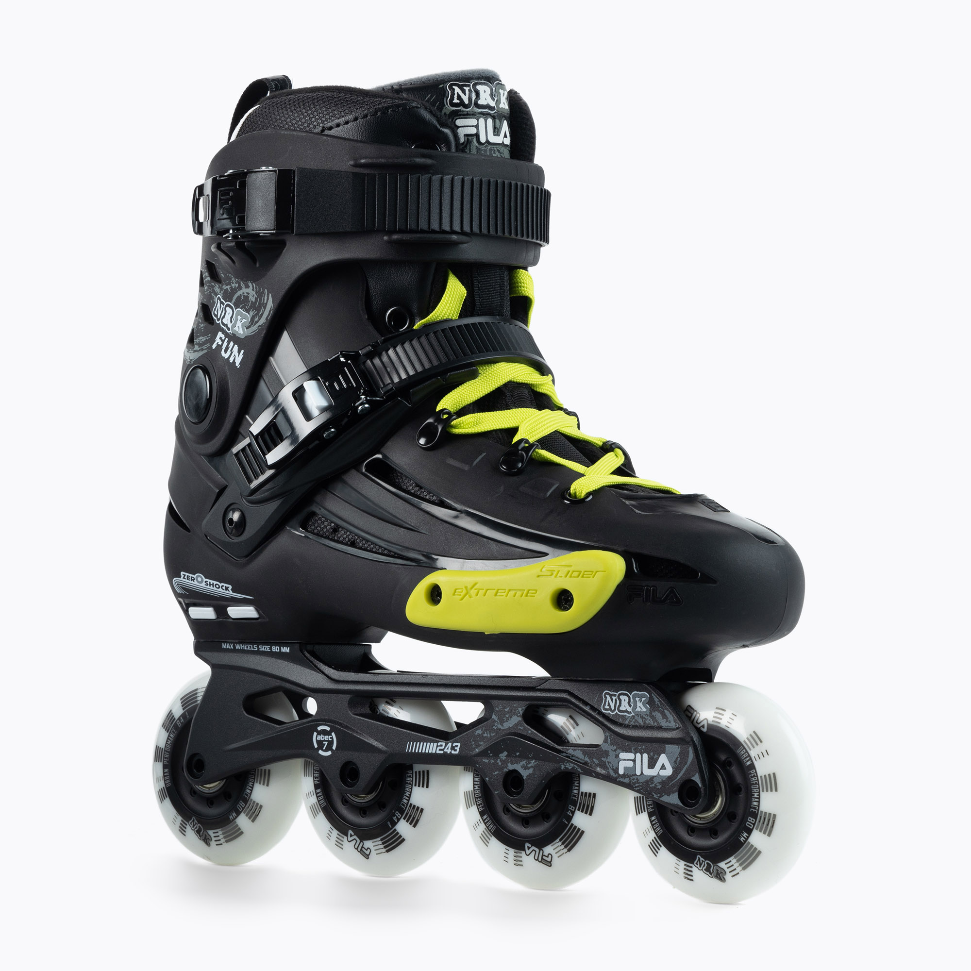 Men's rollerblades FILA NRK Fun black/yellow/pink (45 EU)