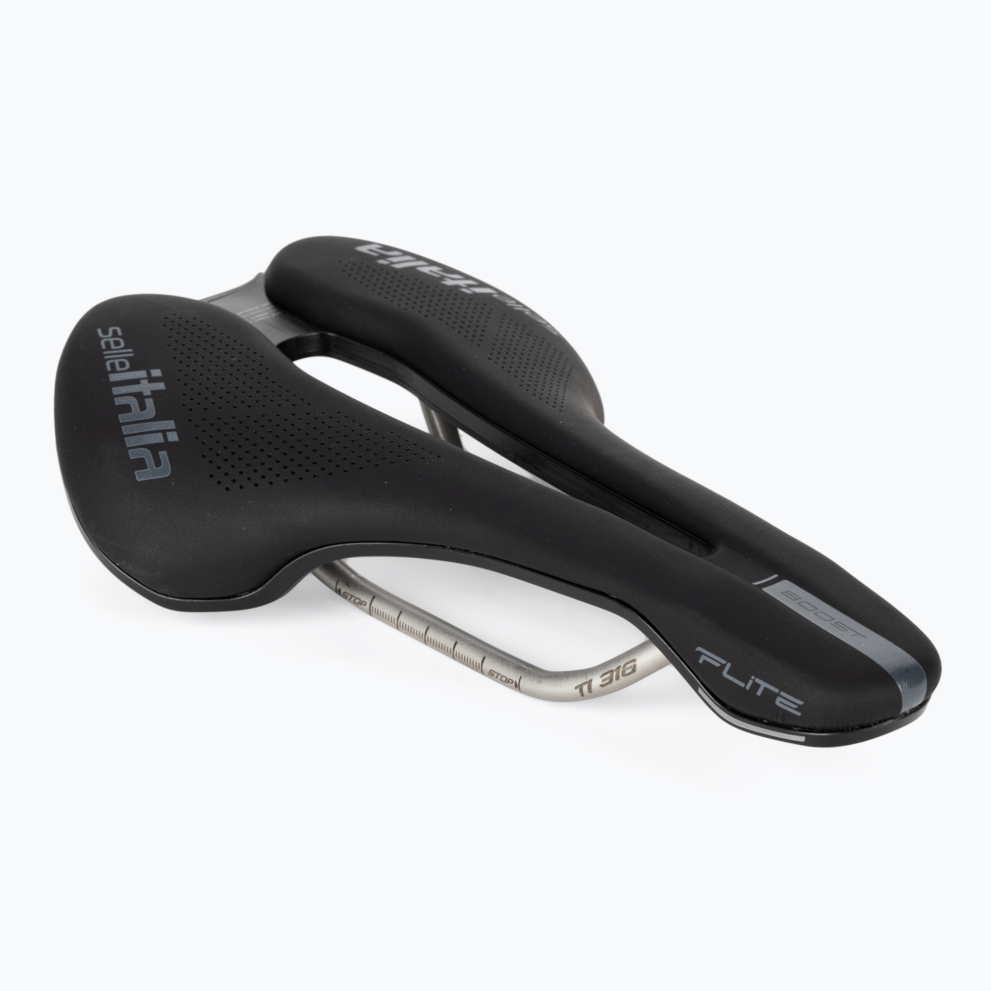 Selle Italia Flite Boost Superflow Ti 316 Rail Fibra-Tek bike saddle black SIT-017A620IKC001 (S3)