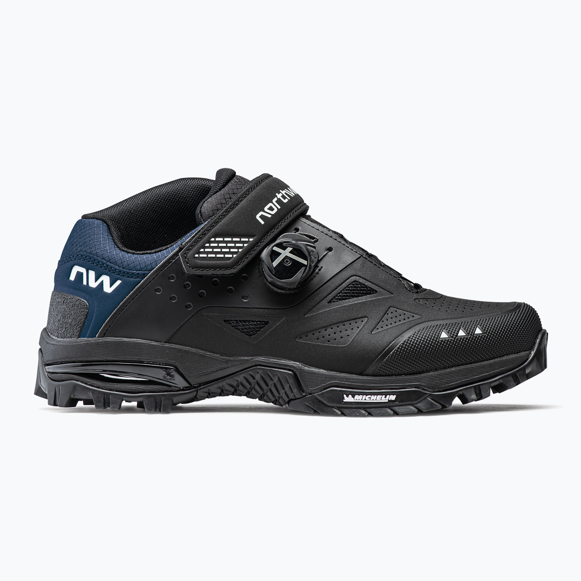 Men's MTB cycling shoes Northwave Enduro Mid 2 black/deep blue (45 EU)