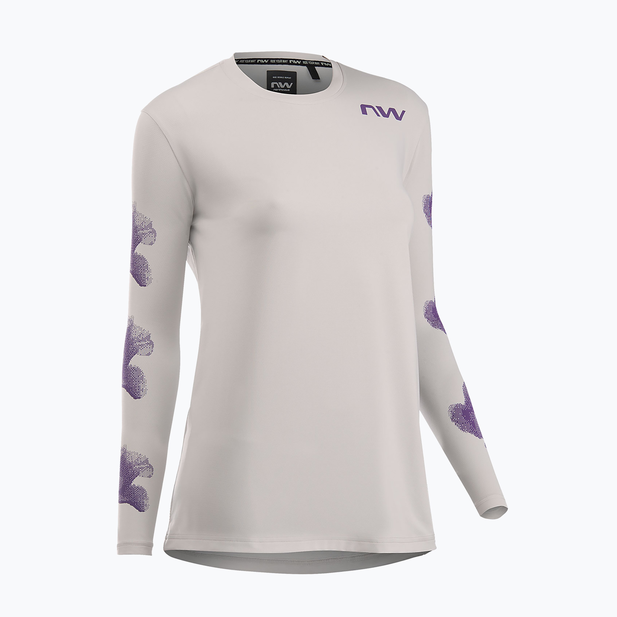 Women's cycling longsleeve Northwave Xtrail light grey/dark purple
