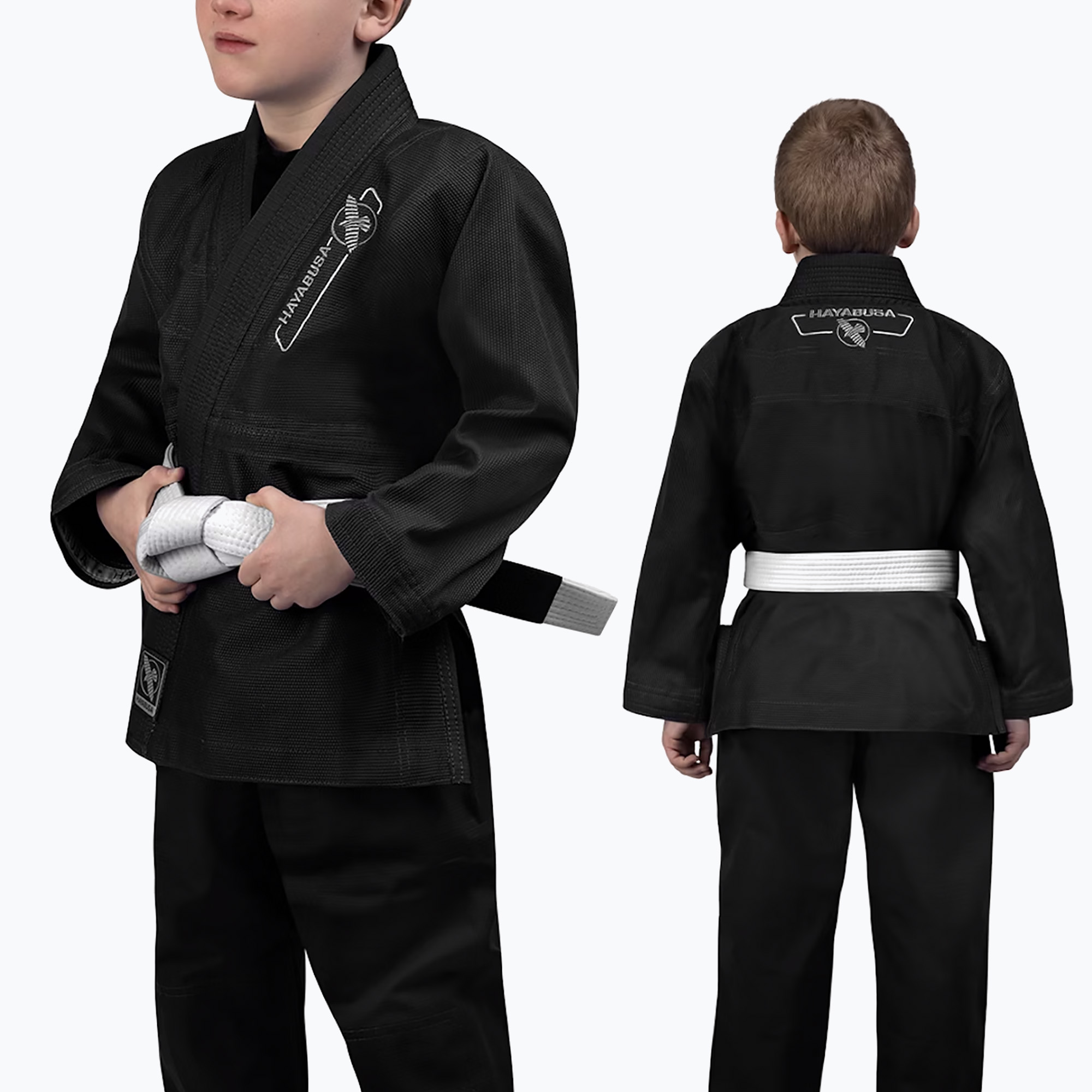 GI for children's Brazilian jiu-jitsu Hayabusa Essential black (Y3)