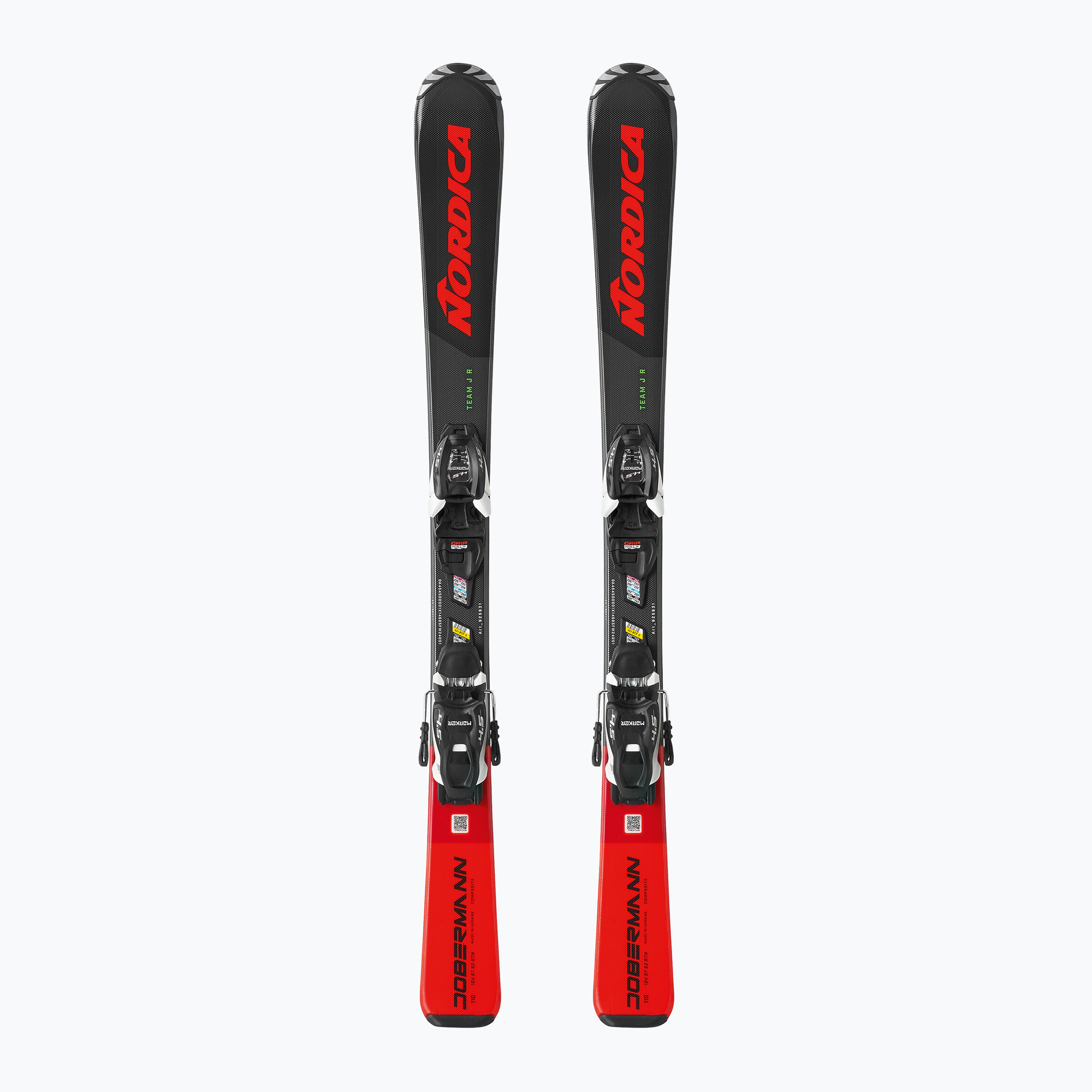 Children's downhill skis Nordica Team J R (70-90) + bindings J4.5 FDT black/red