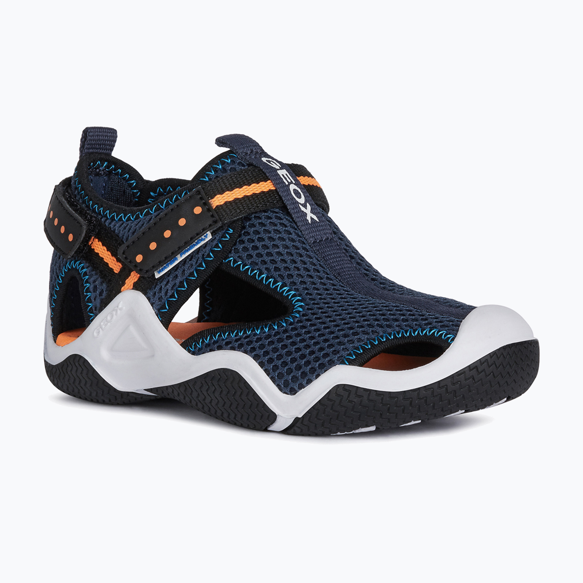 Children's sandals Geox Wader navy/fluo orange (30 EU)