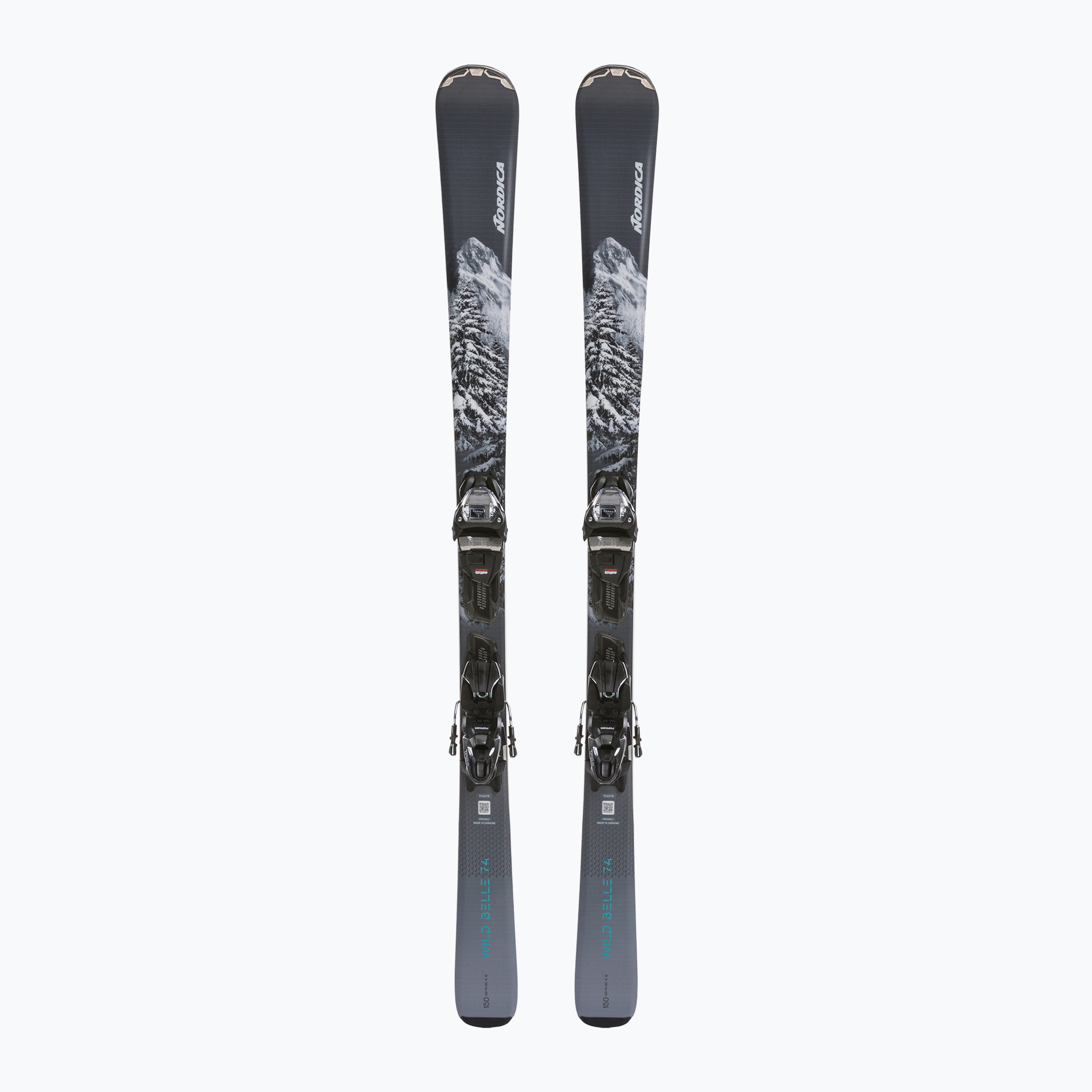Women's downhill skis Nordica Wild Belle 74 + TP2 COMP10 FDT grey/white