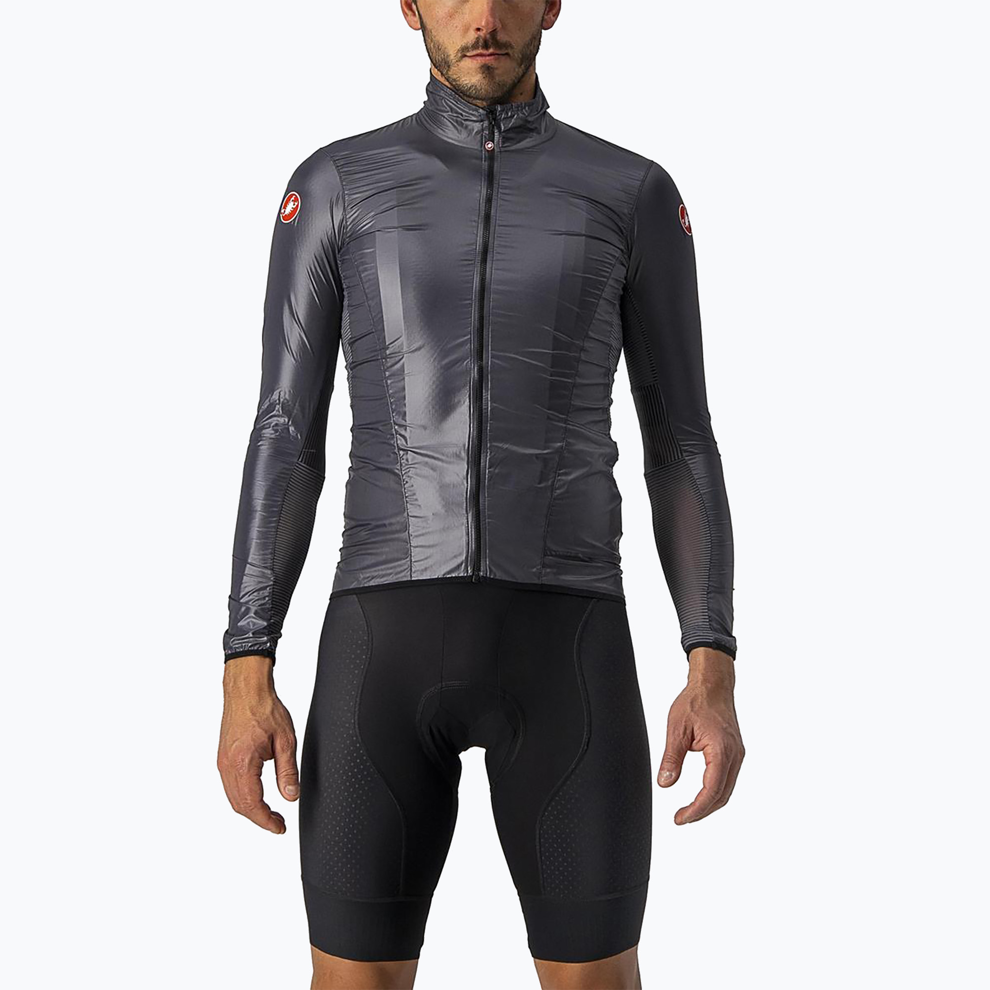 Men's cycling jacket Castelli Aria Shell dark gray