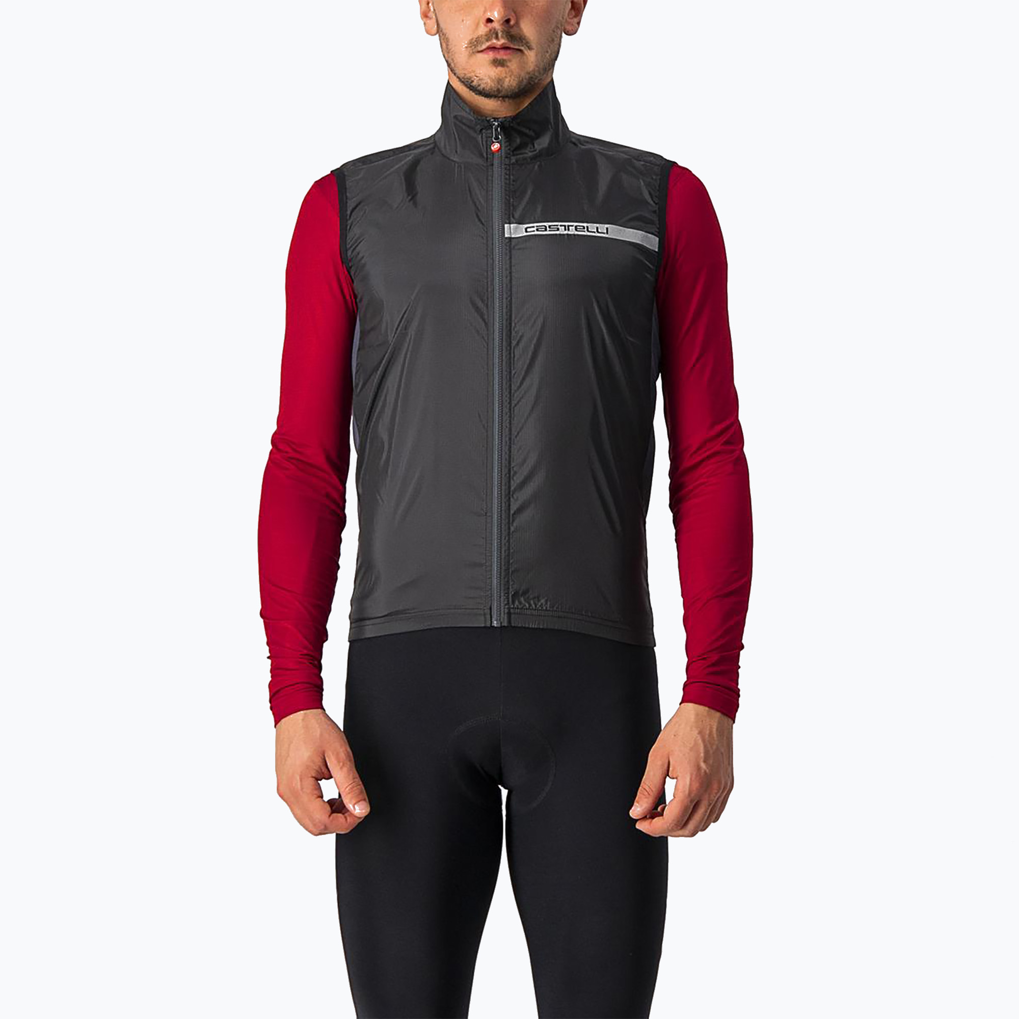 Men's Castelli Squadra Stretch light black/dark gray cycling vest (XXL)