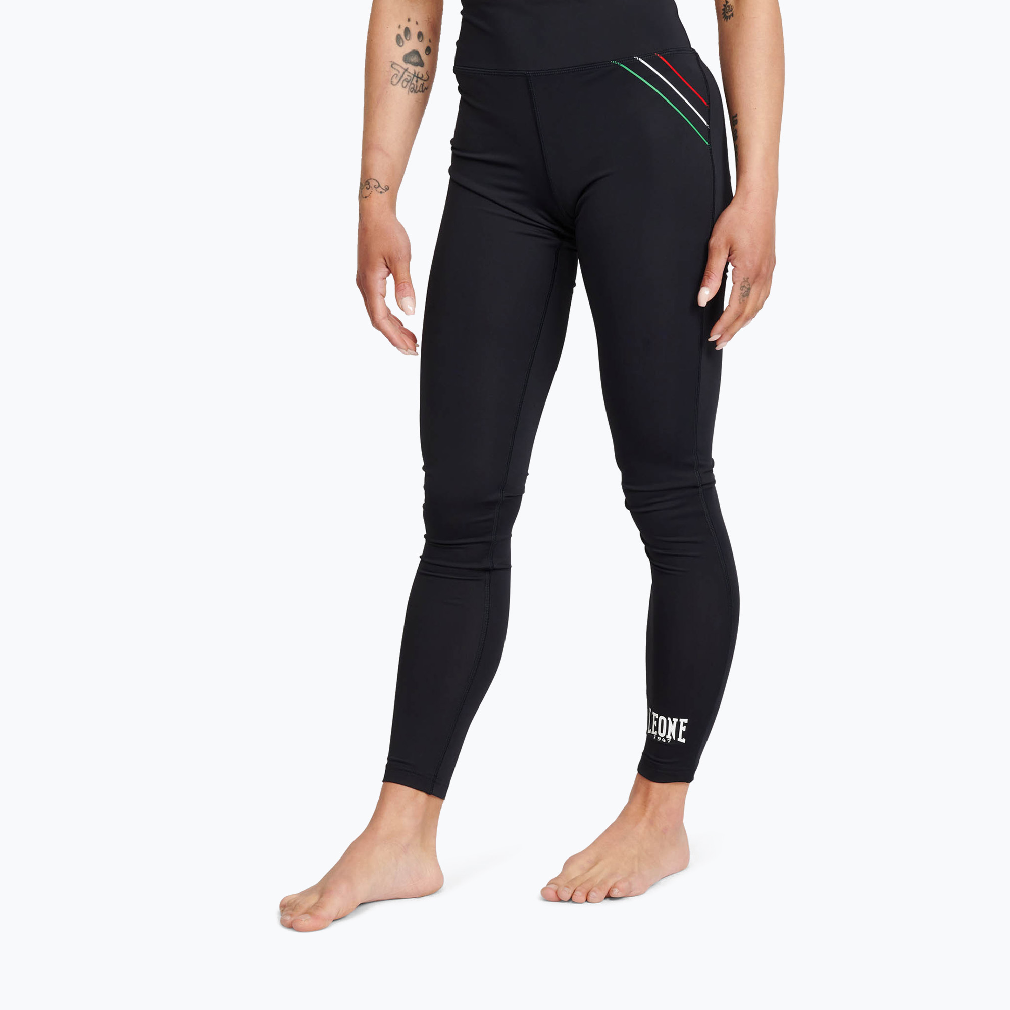 Women's training leggings LEONE 1947 Flag black (S)