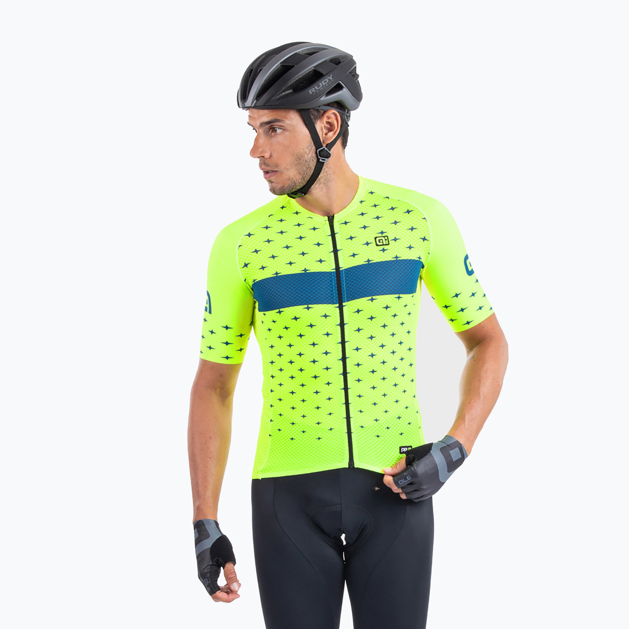 Men's Alé Stars cycling jersey yellow and blue L21091460 (M)