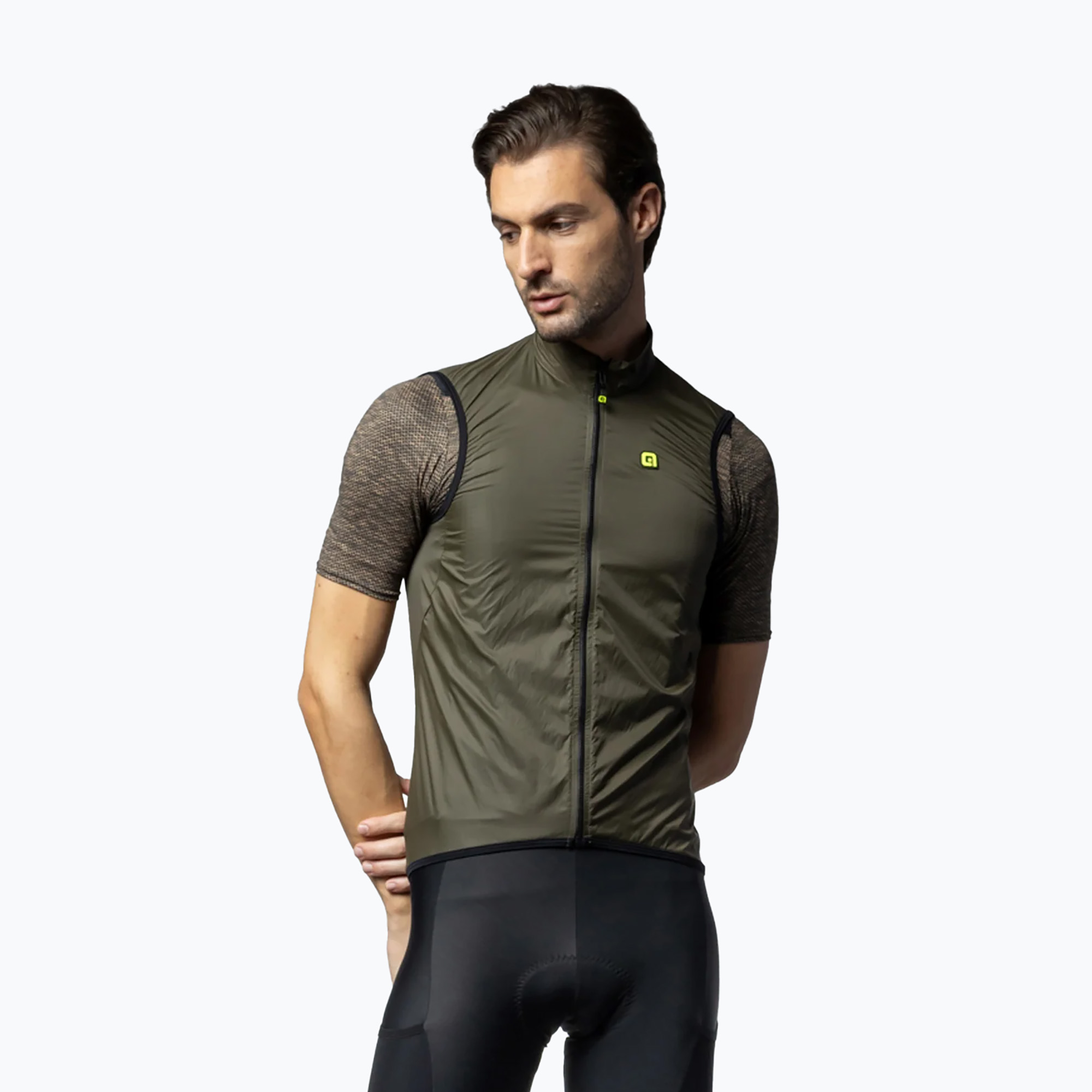 Men's Alé Vento 2.0 army green cycle waistcoat (M)