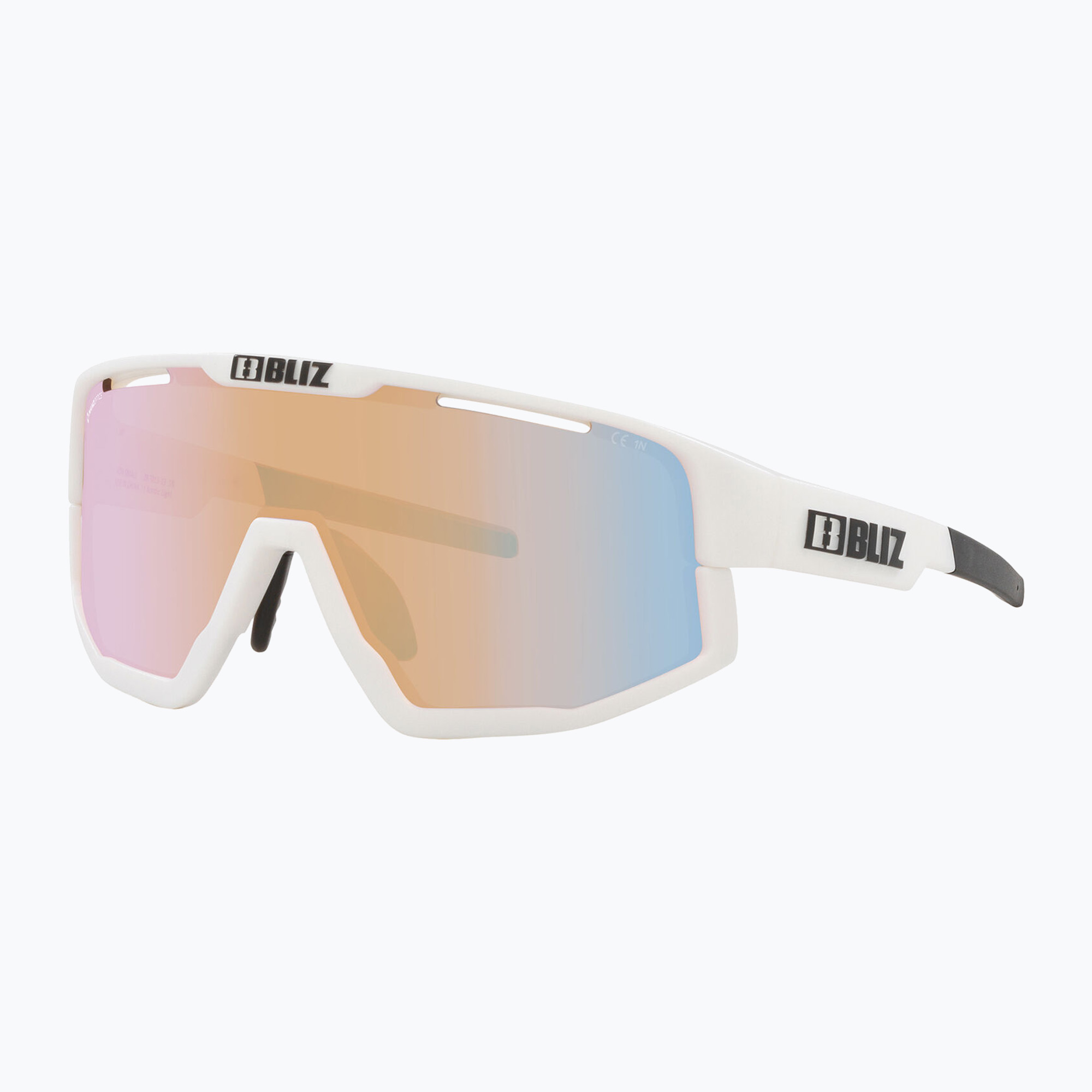 Bliz Fusion Small Nano Optics Nordic Light matt white/coral/orange blue sunglasses