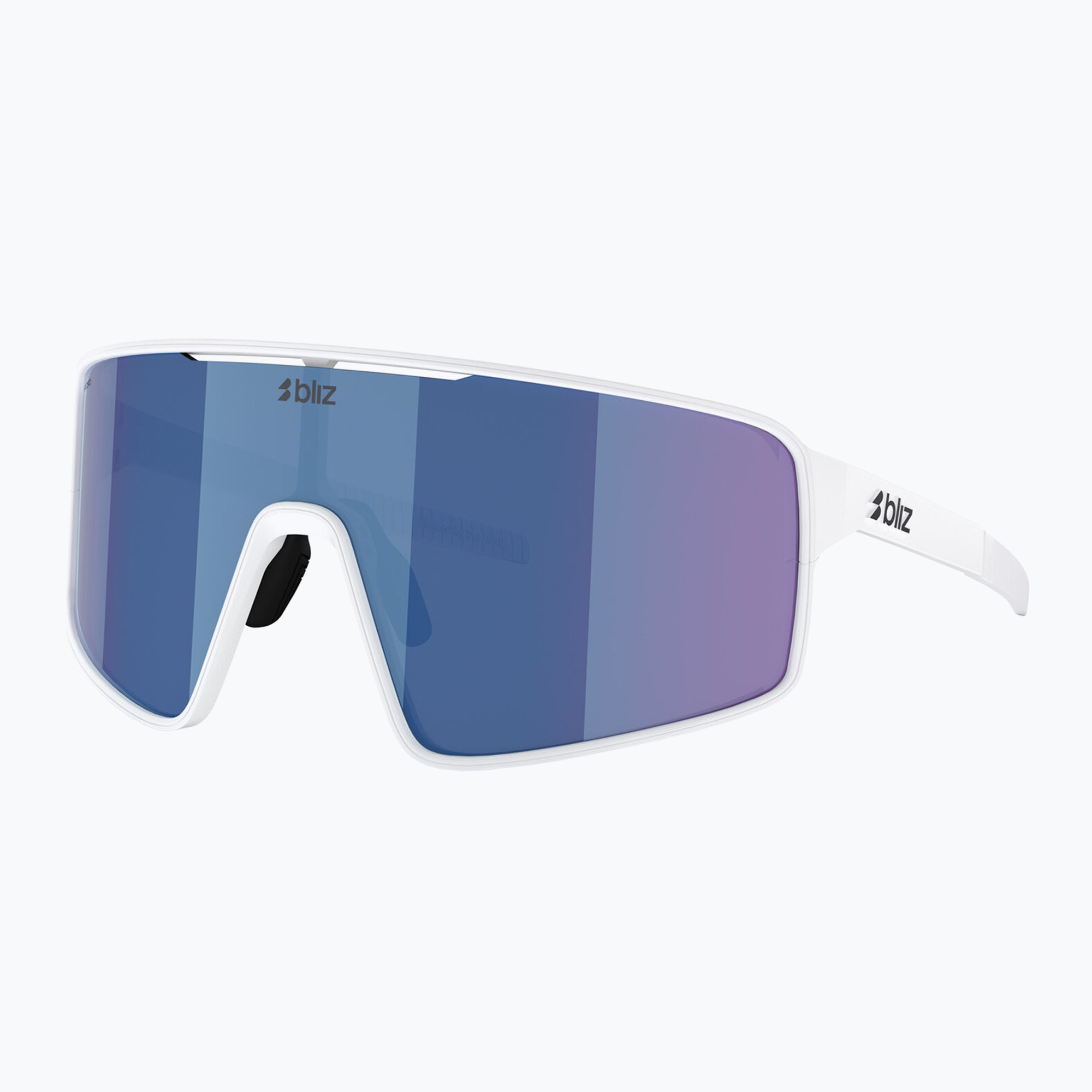 Bliz P001 matte white/grey blue mirror sunglasses