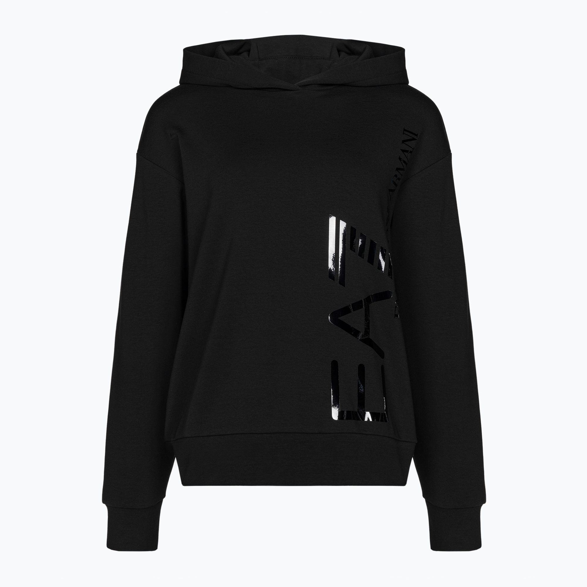 Women's EA7 Emporio Armani Train Logo Series Hoodie Mirror black/logo black (XS)