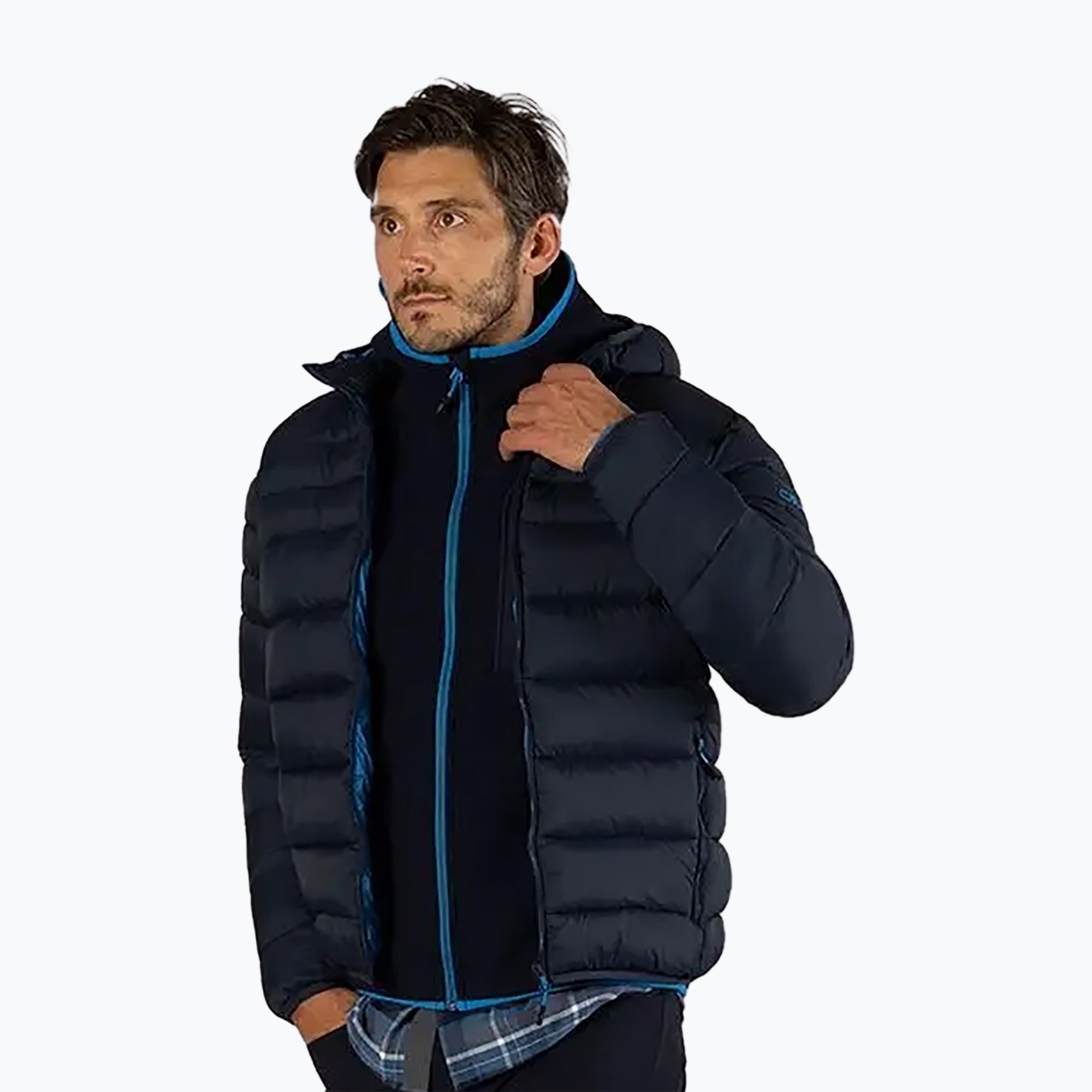 Men's CMP down jacket 34K2807 black/ blue (48)