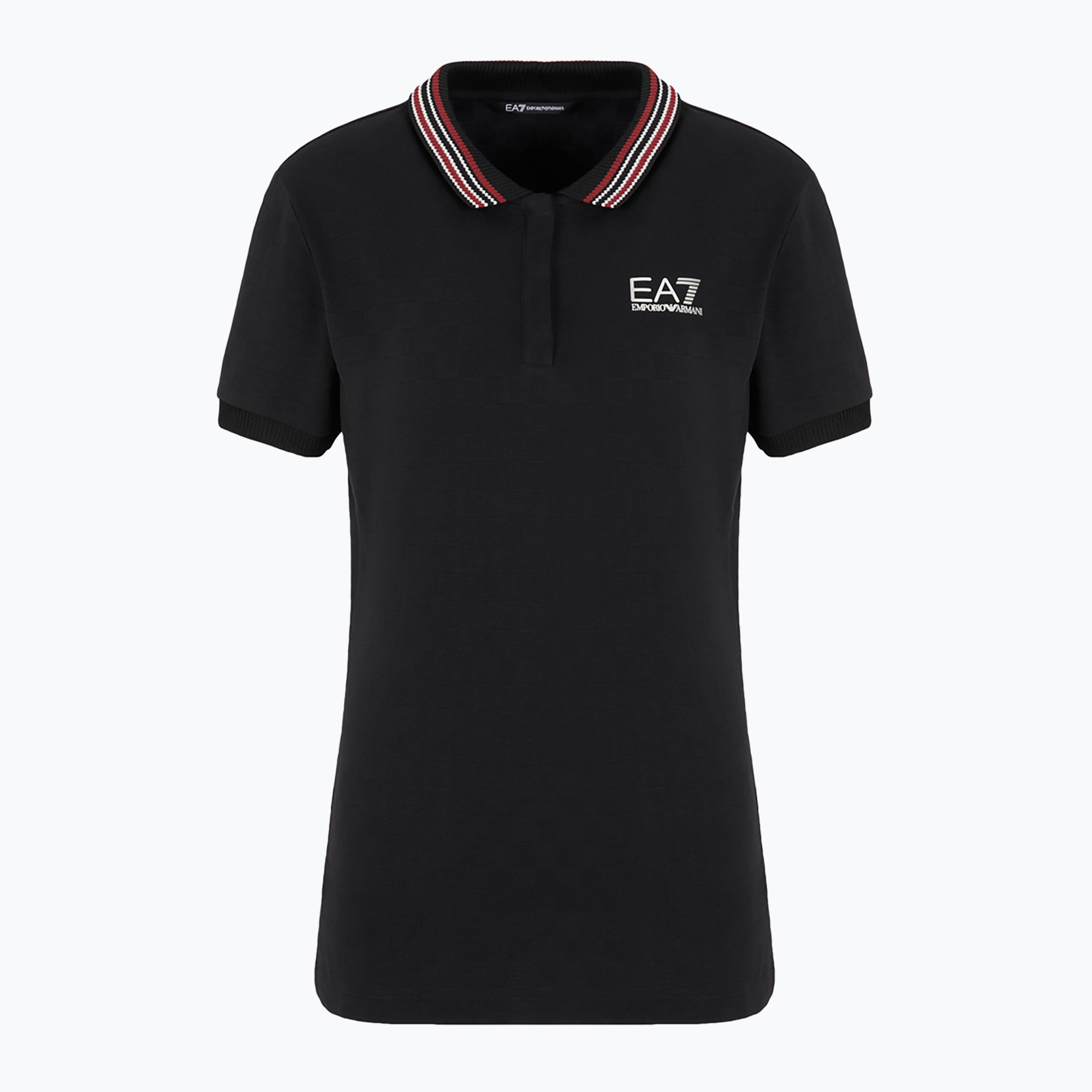 Women's EA7 Emporio Armani Golf Pro Polo Damier black shirt (XL)