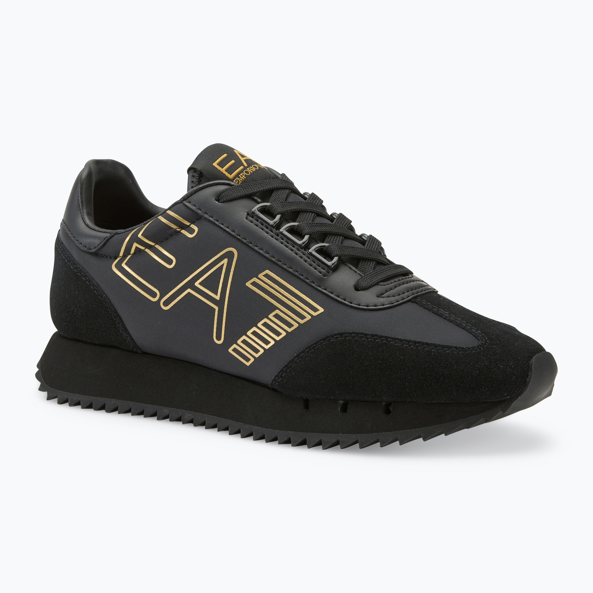 EA7 Emporio Armani Black & White Vintage triple black/ gold shoes (35 1/3 EU)