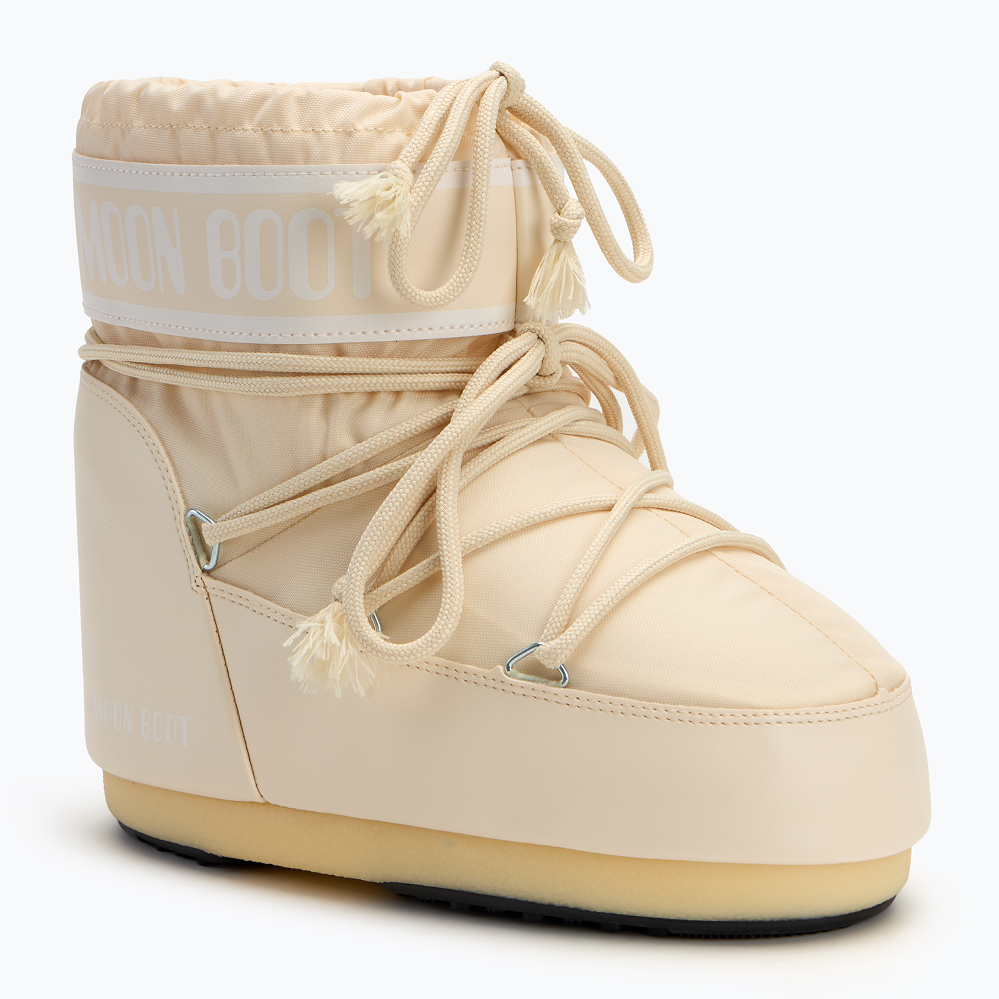 Women's Moon Boot Icon Low Nylon cream snow boots (36-38 EU)