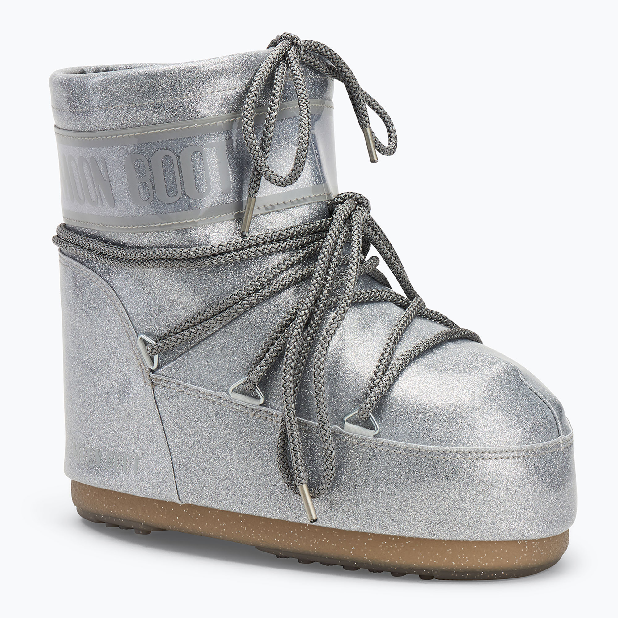 Women's snow boots Moon Boot Icon Low Glitter silver (39-41 EU)