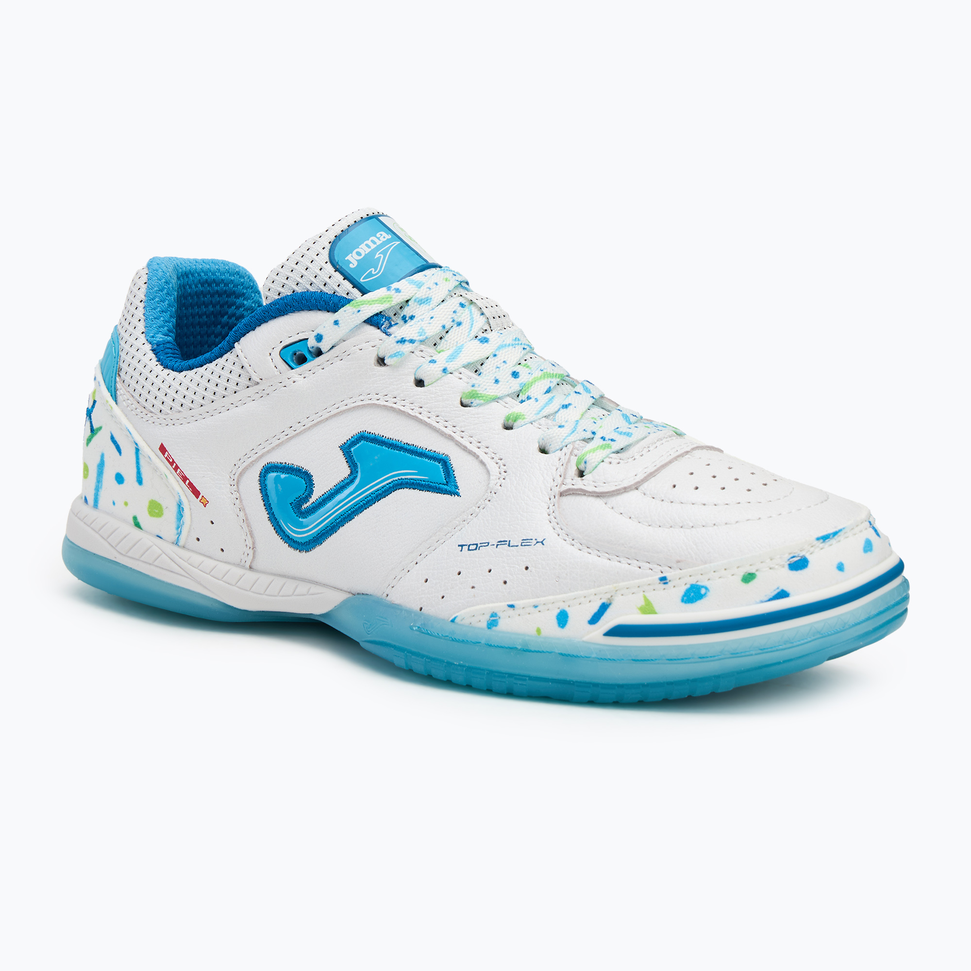 Men's football boots Joma Top Flex IN white/blue (44 EU)