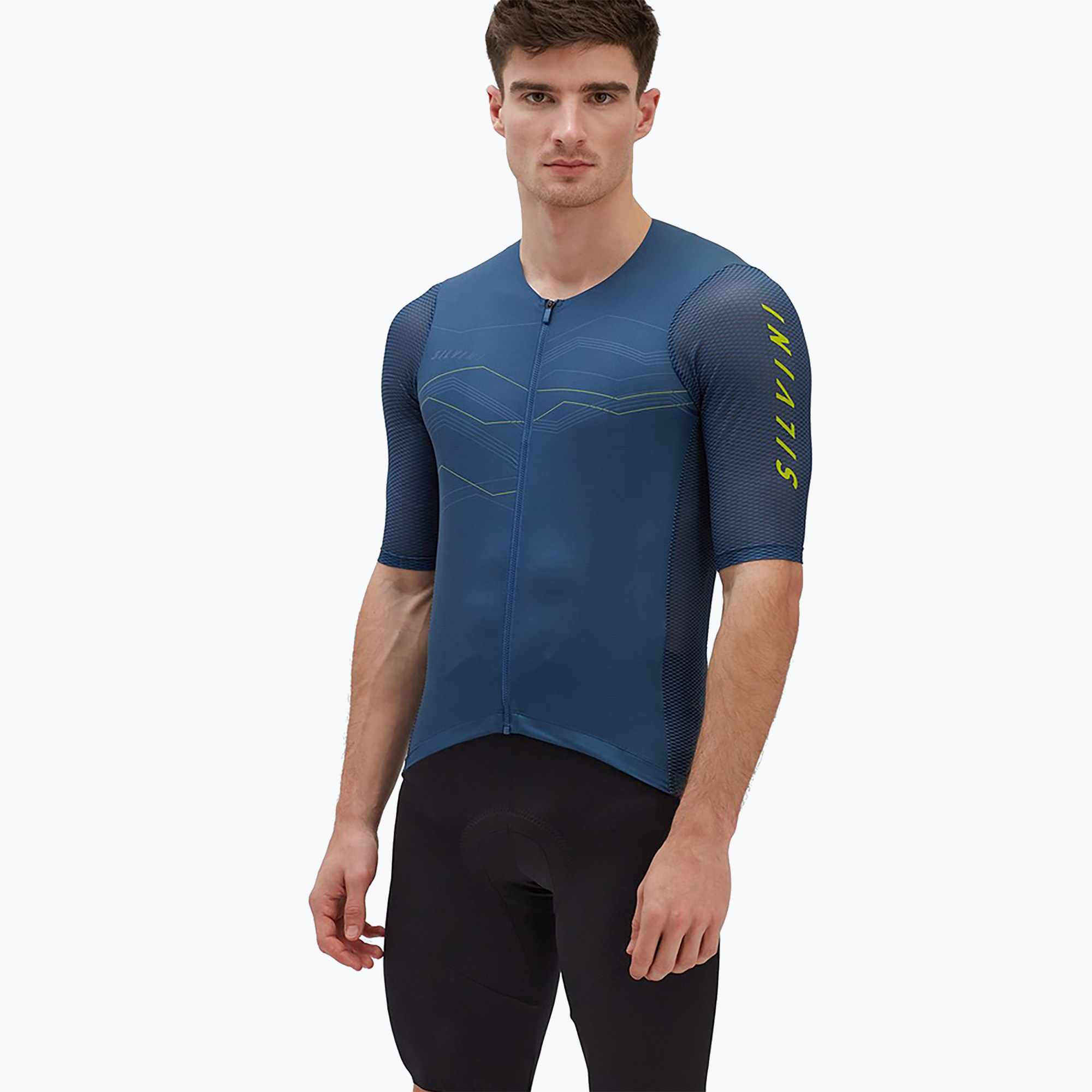 SILVINI men's cycling jersey Legno blue 3122-MD2000/3230/S (S)