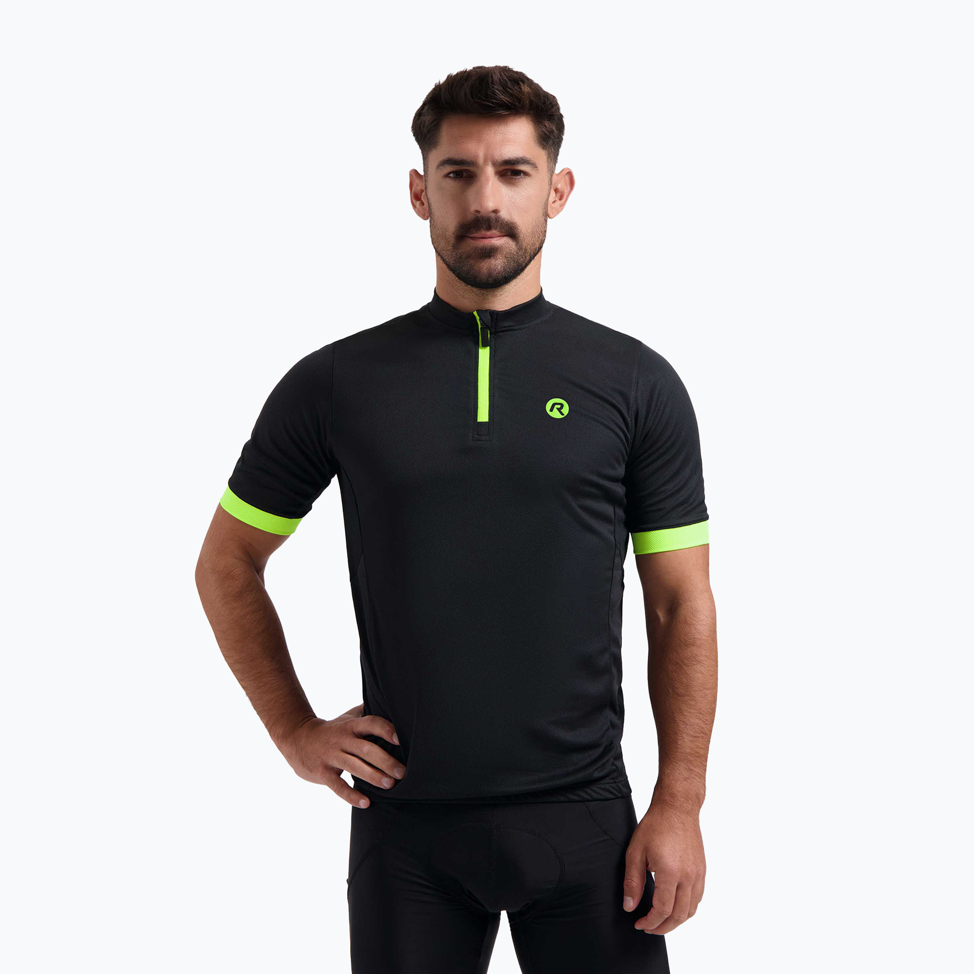Rogelli Perugia 2.0 men's cycling jersey black/fluor (XL)