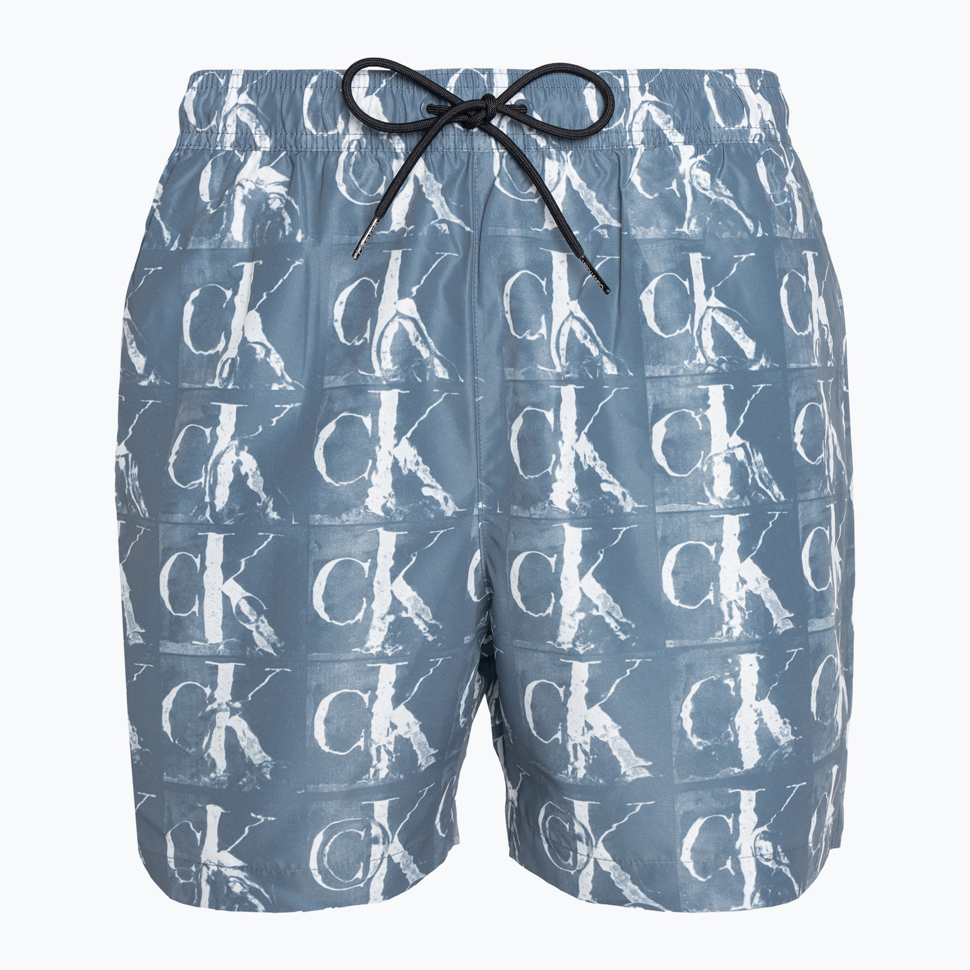 Men's Calvin Klein Medium Drawstring Print swim shorts blue (XL)