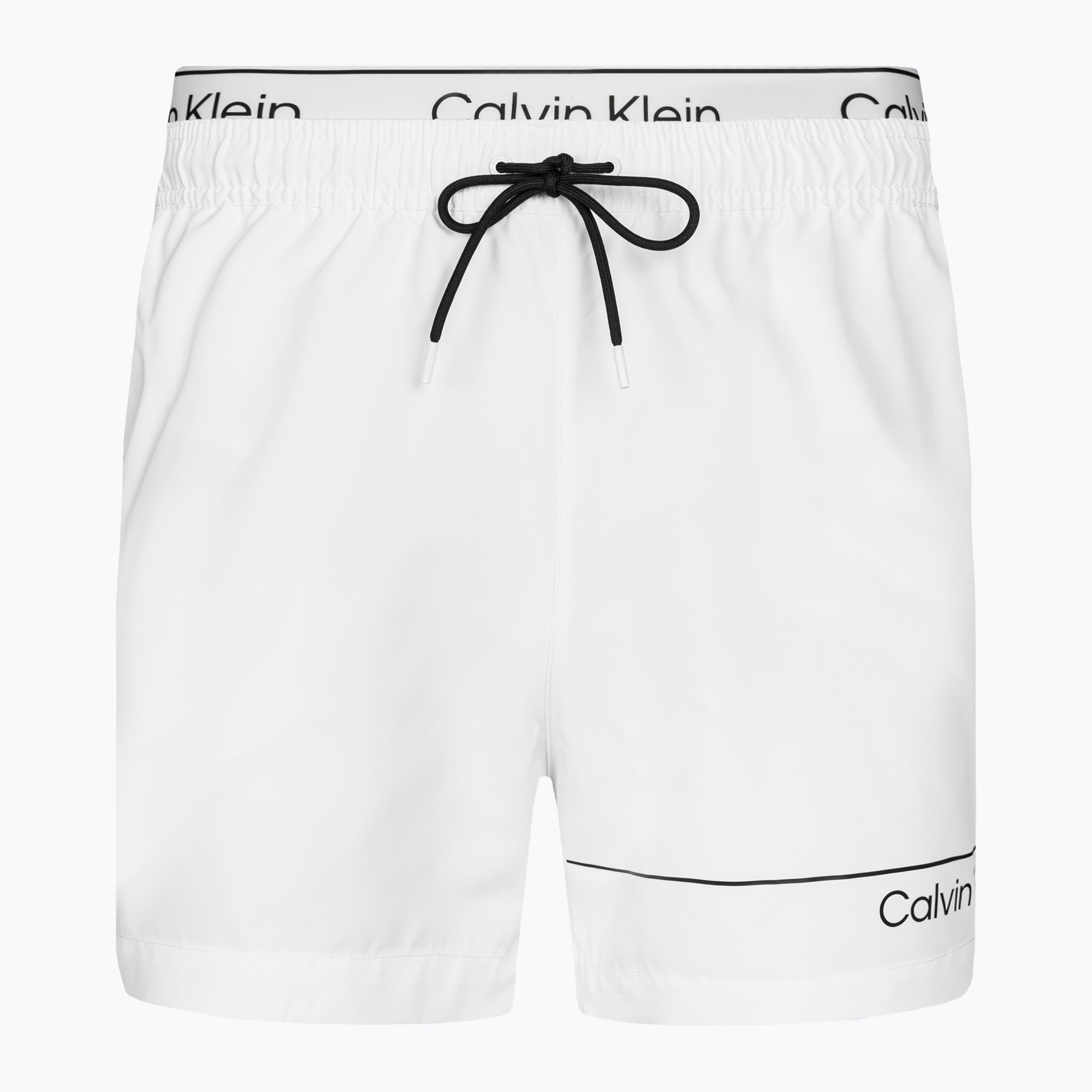 Men's Calvin Klein Medium Double WB classic white swim shorts (XL)