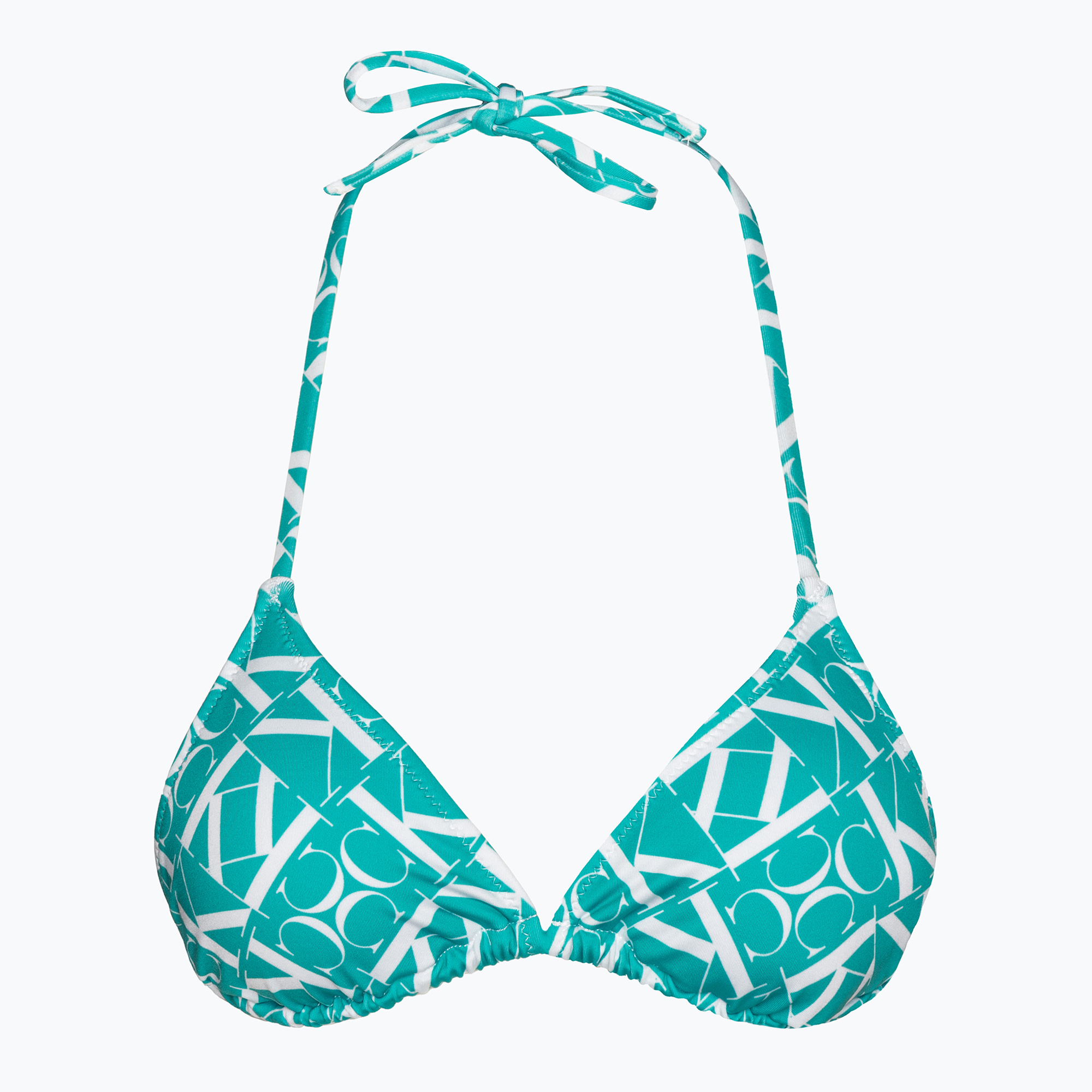 Calvin Klein Triangle-RP Print monogram blue swimsuit top (L)