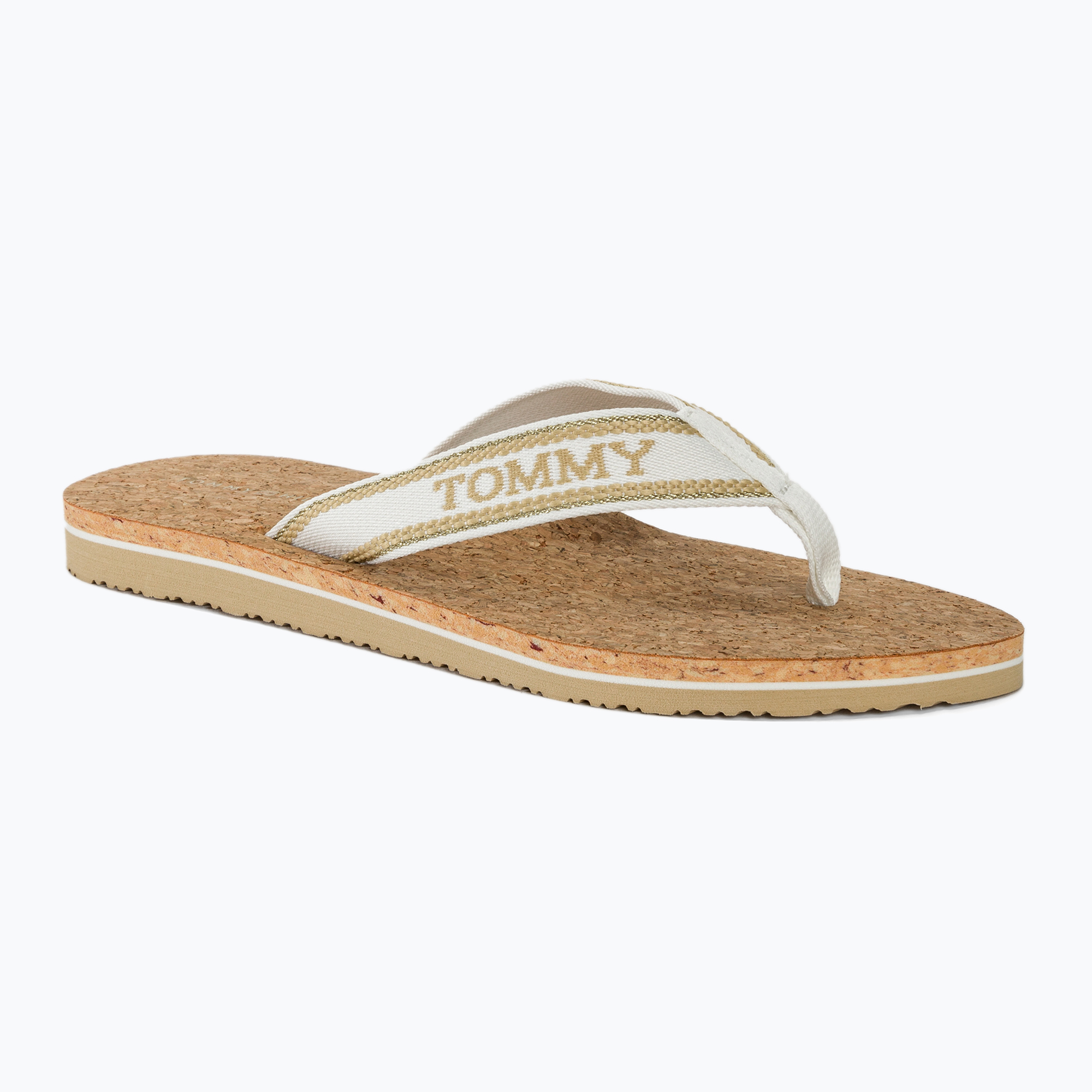 Tommy Hilfiger women's Cork Beach Sandal harvest wheat flip flops (38 EU)