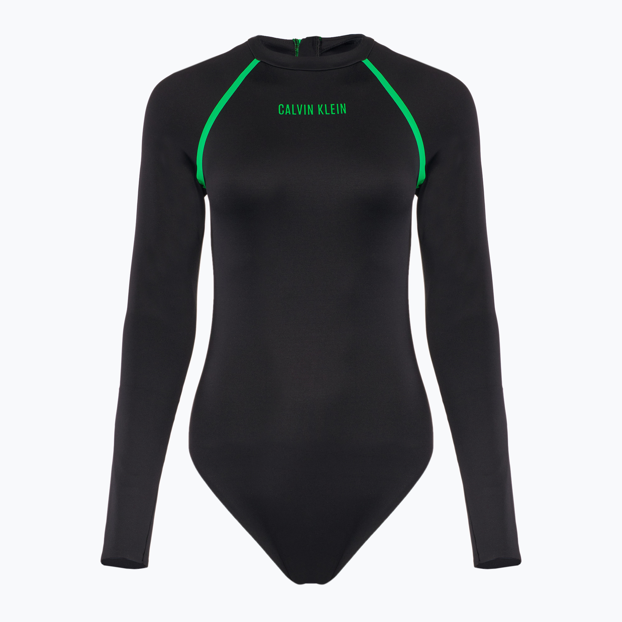 Women's one-piece swimsuit Calvin Klein KW0KW02790 Intense Power Move Rashguard One Piece pvh black (S)