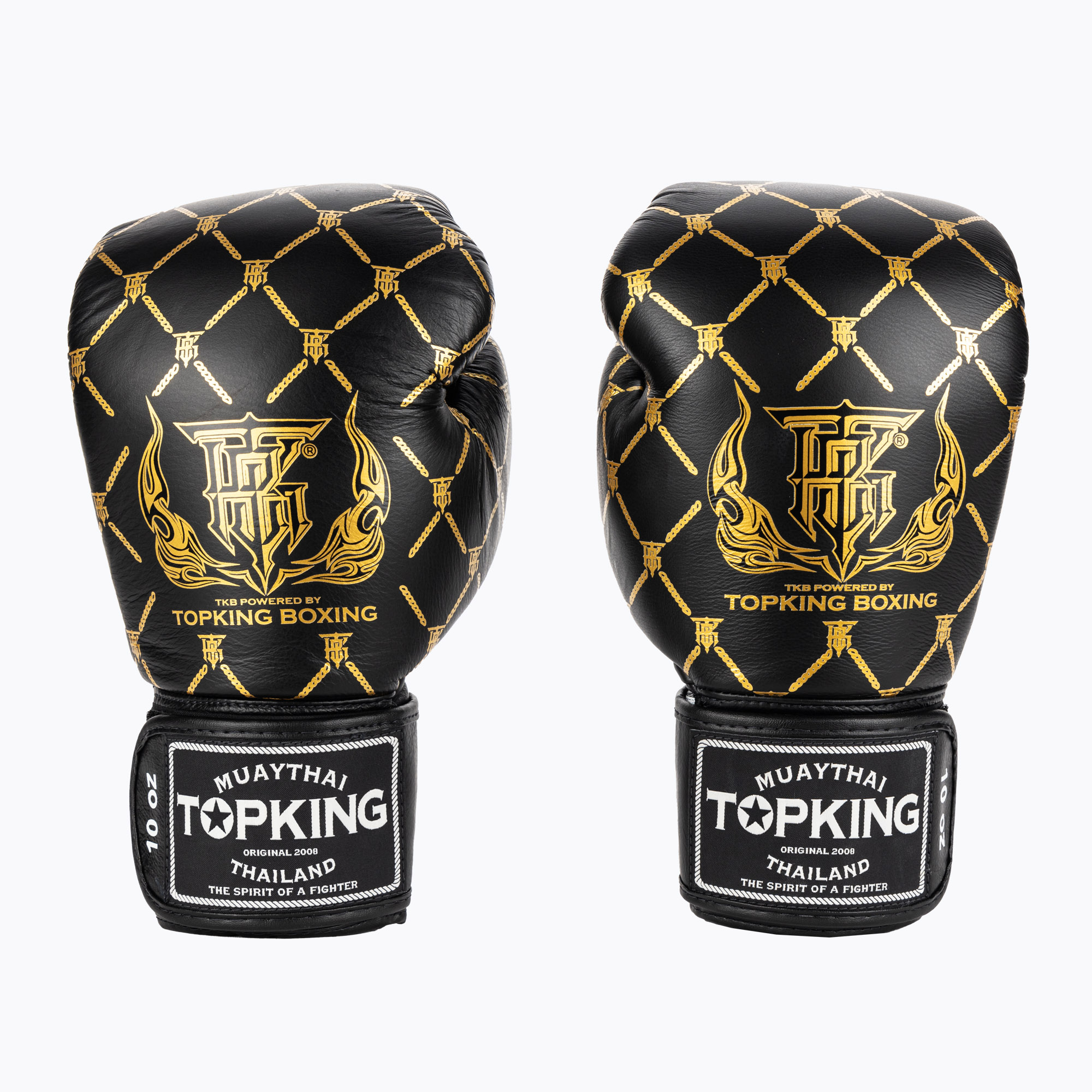 Top King Boxing Chain gloves black/gold (14 oz)