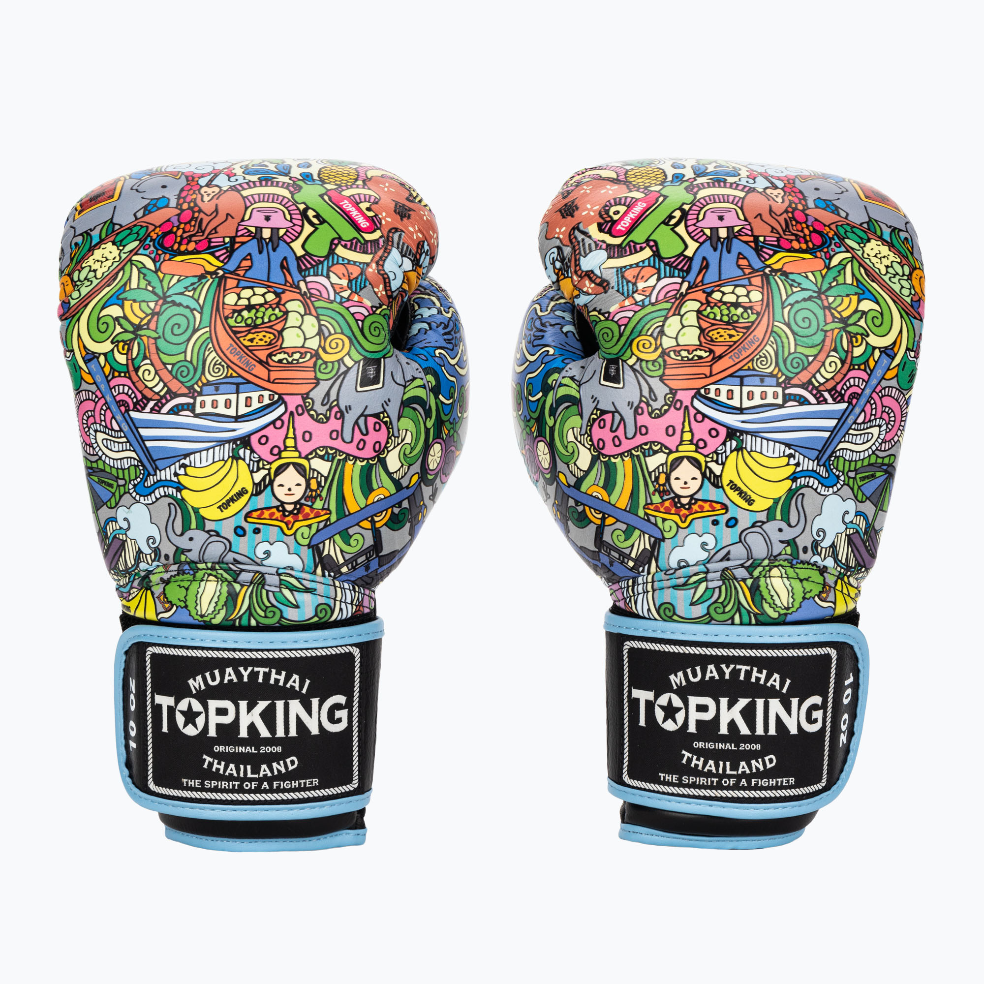 Top King Boxing Culture black/blue boxing gloves