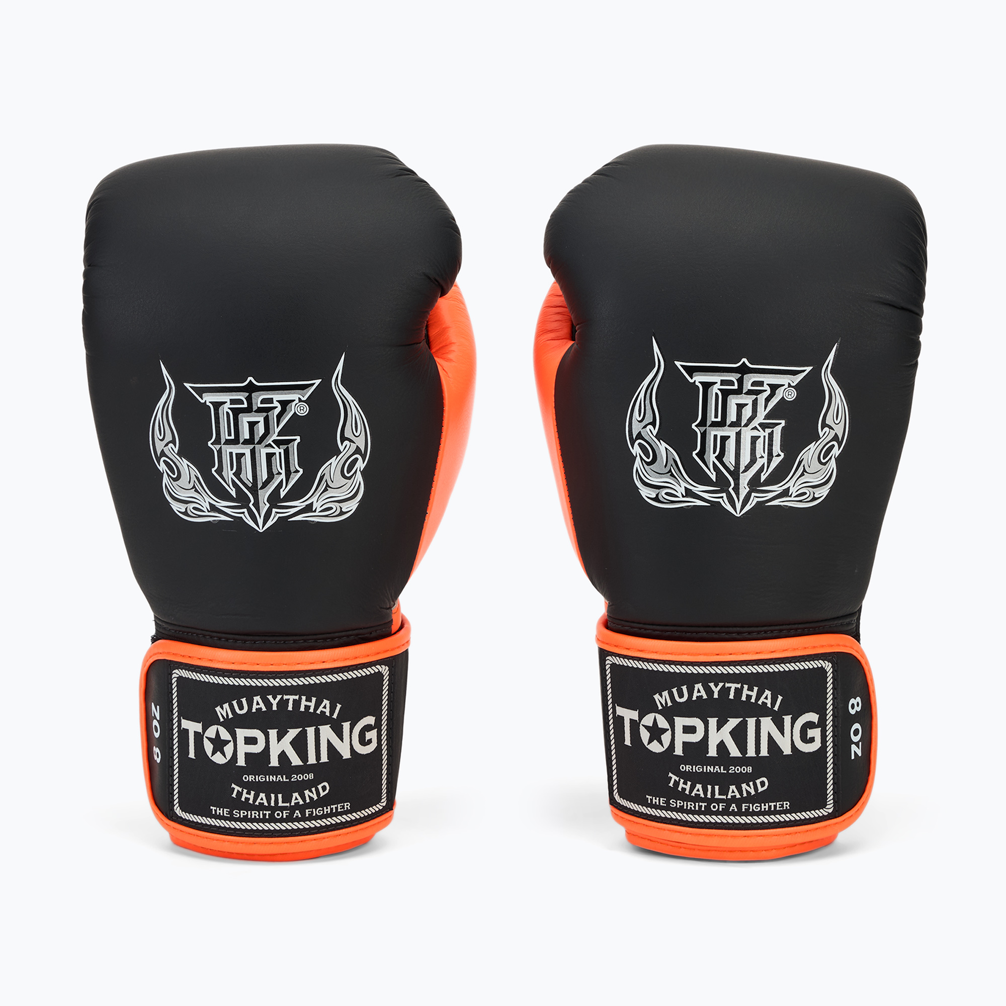 Top King Reborn Boxing Gloves Semi Leather white/orange (8 oz)