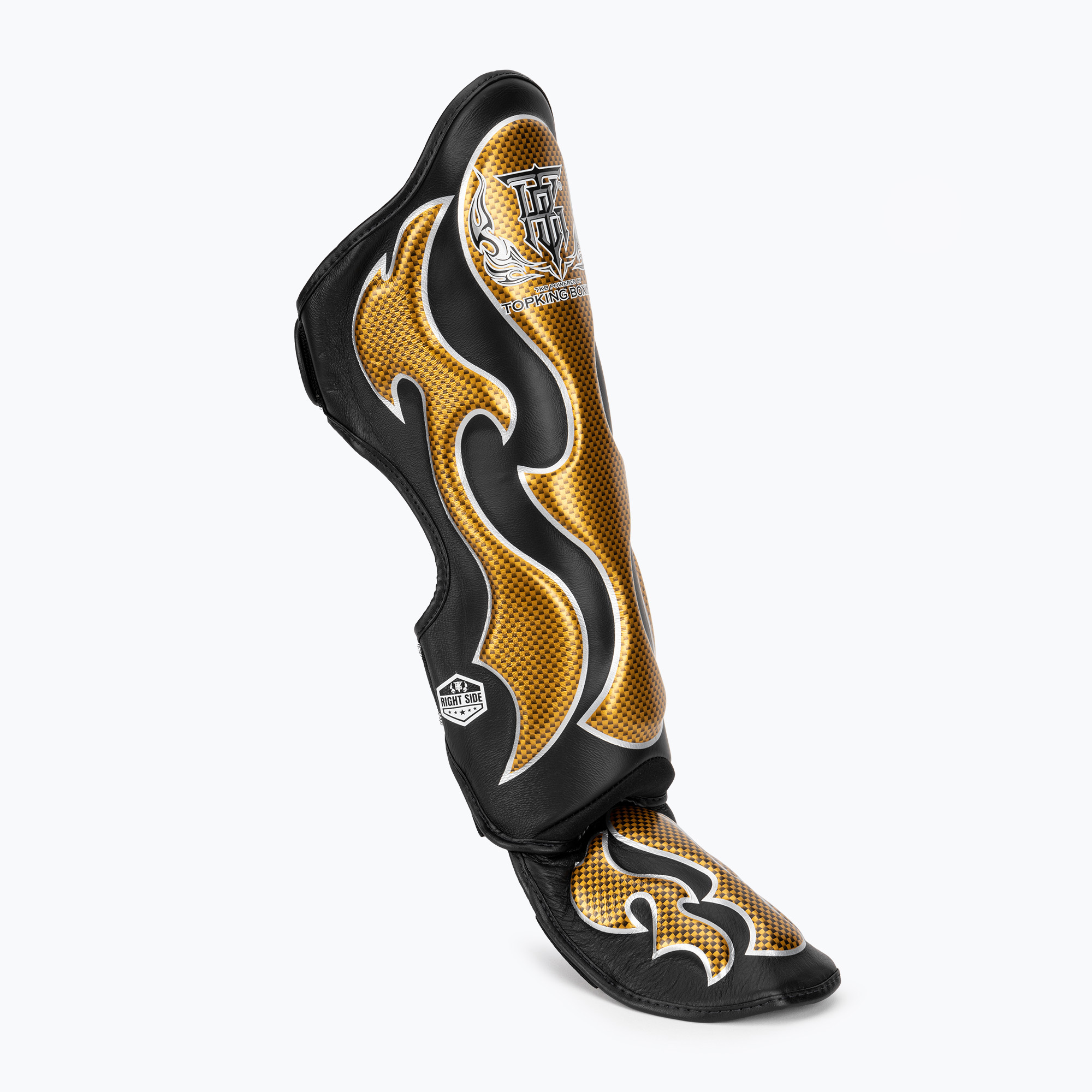 Top King Empower black/gold tibia and foot protectors (S)