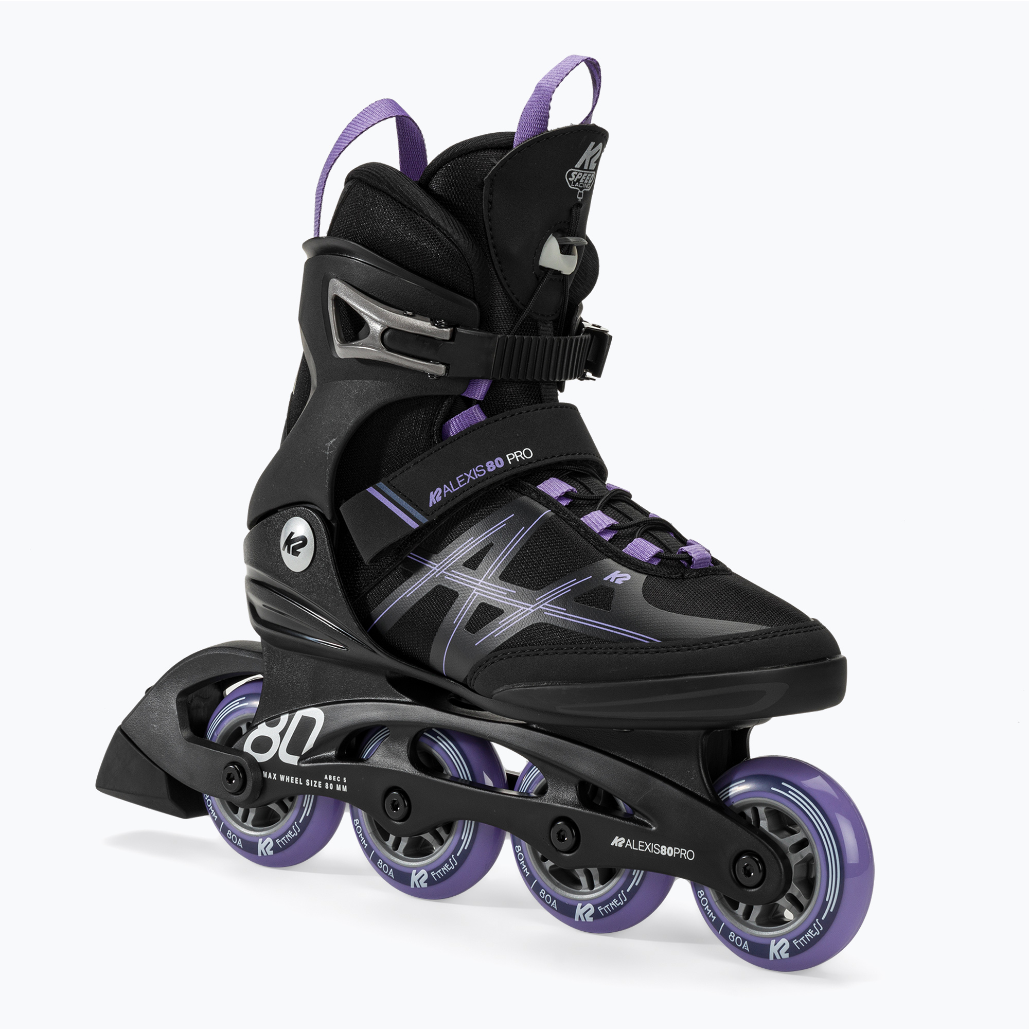 Women's skates K2 Alexis 80 Pro black/lavendar (36.5 EU)