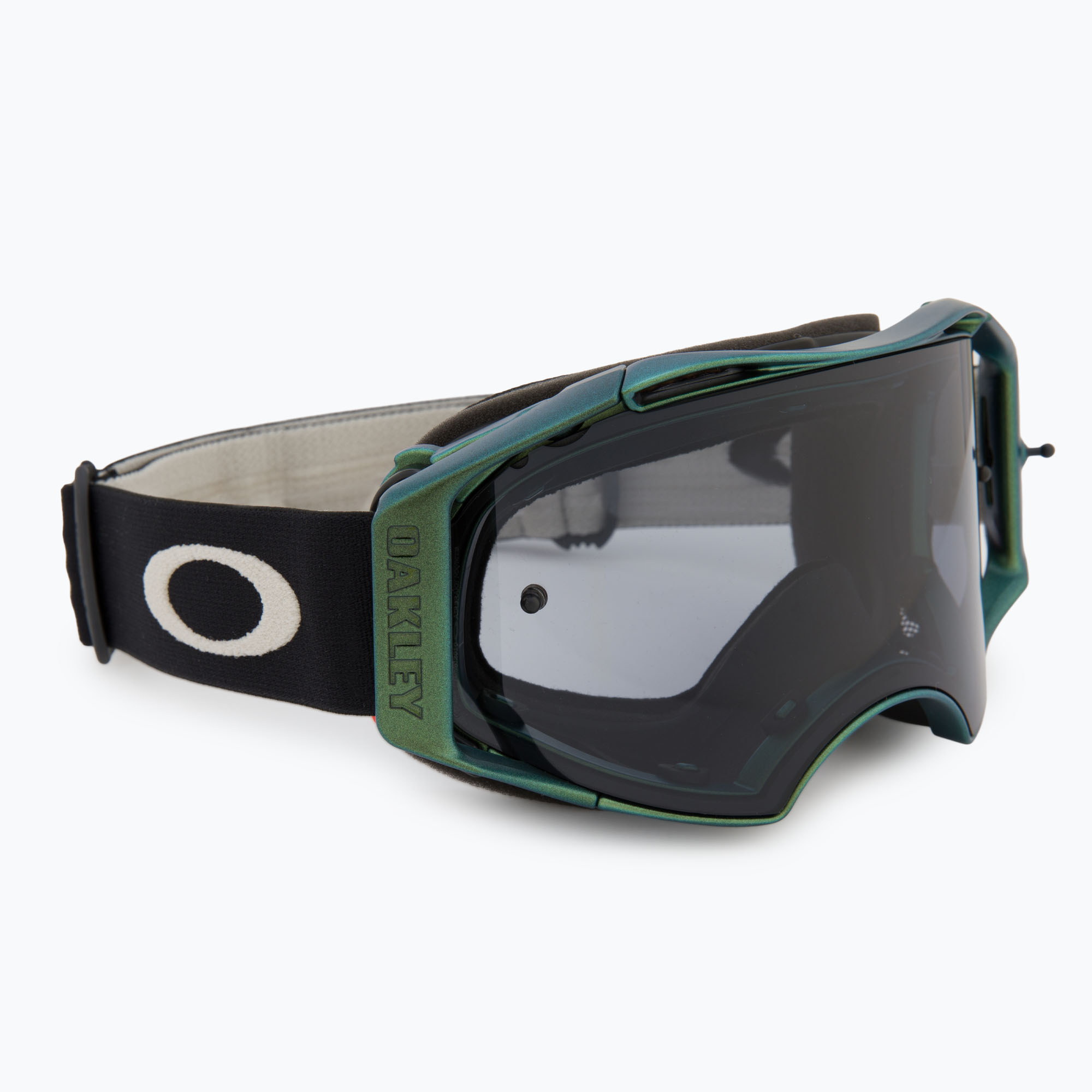 Oakley Airbrake MTB cycling goggles black green colourshift/light grey