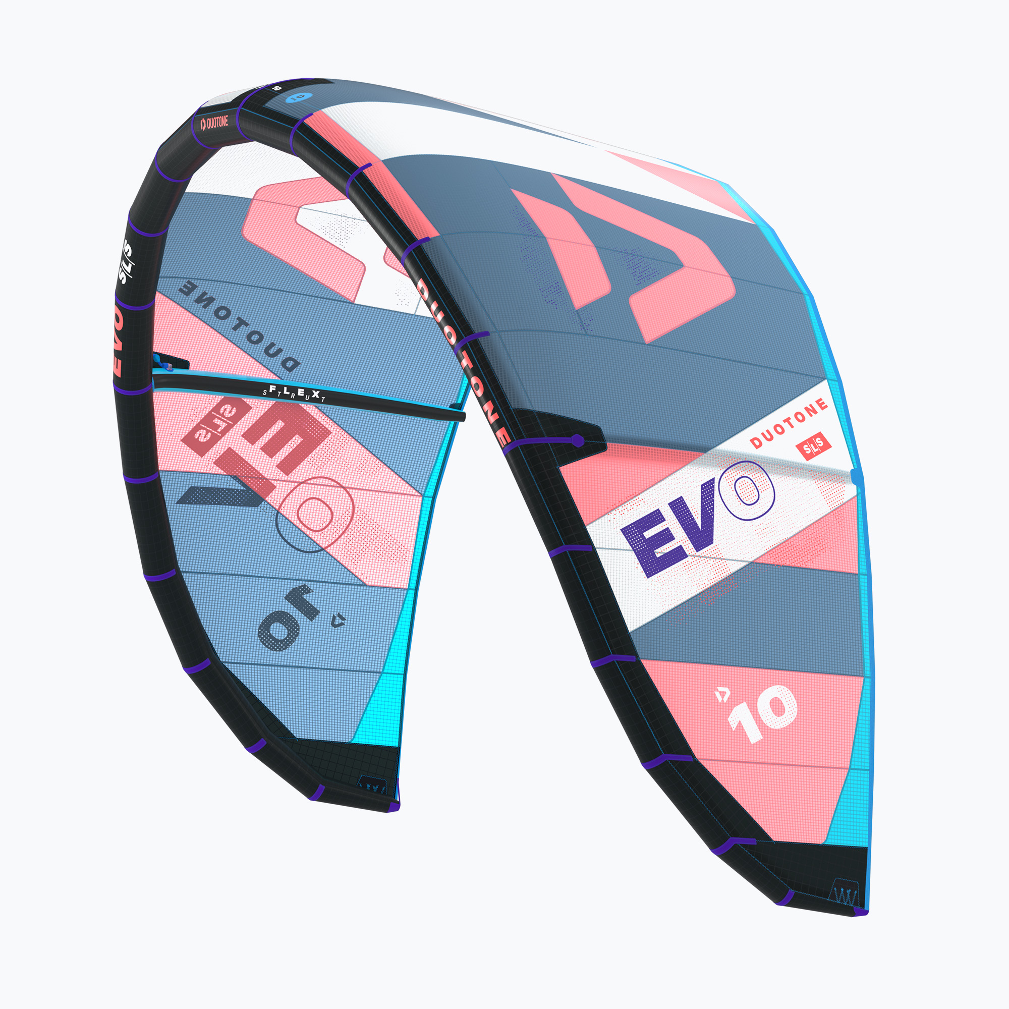 Kitesurfing kite DUOTONE Evo SLS 2024 coral/blue (13.0)