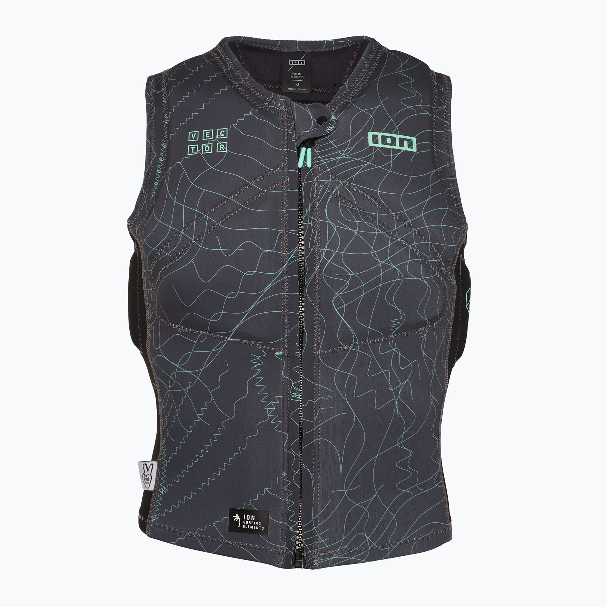 Men's protective waistcoat ION Vector Core Front Zip distorted grey