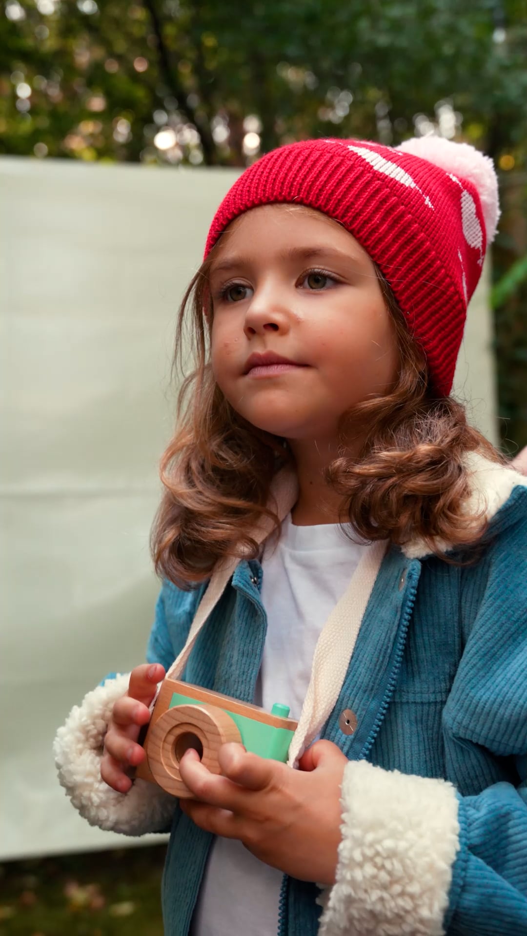 KID STORY children's jacket Teddy warm red flowers