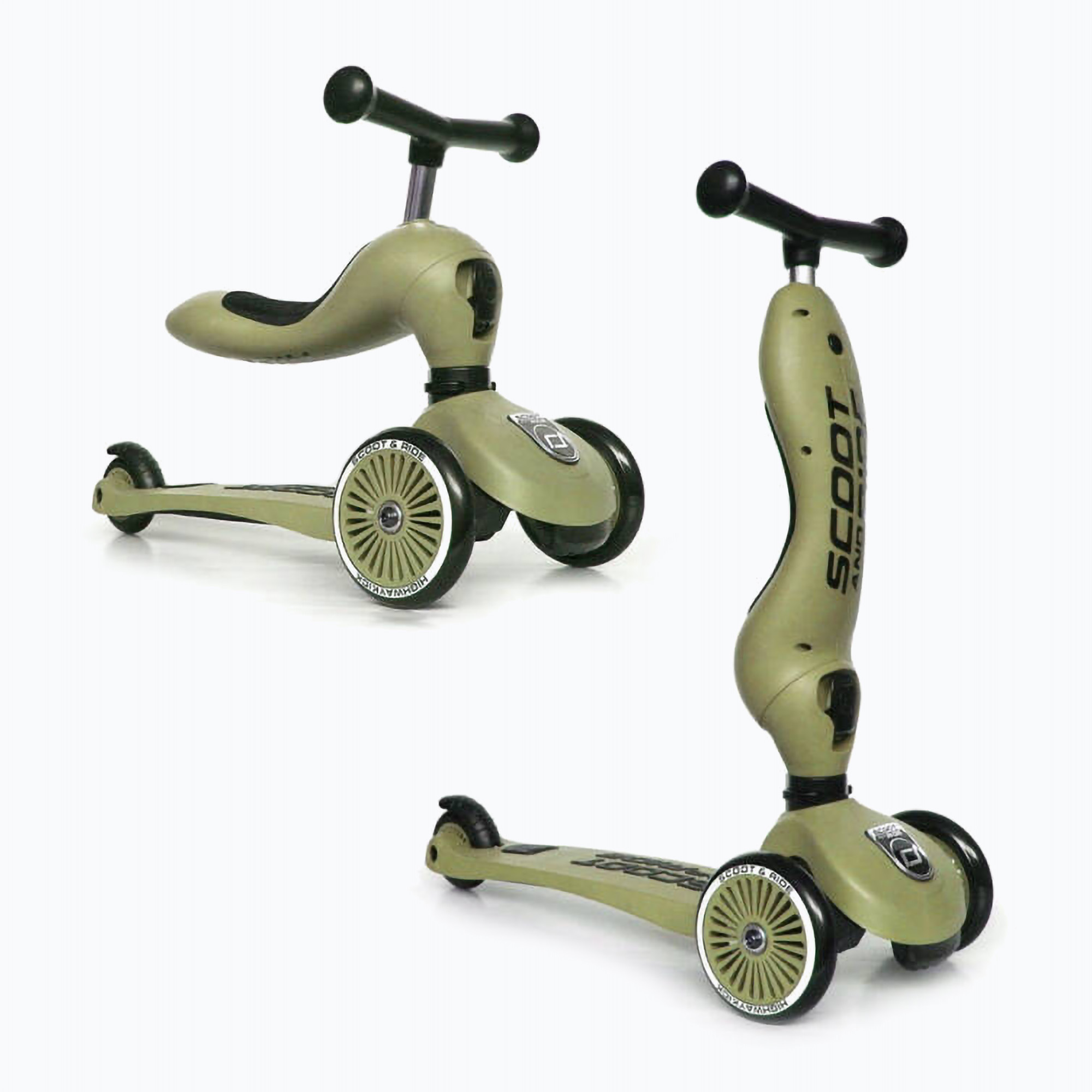 Scoot & Ride Highwaykick 1 Lifestyle olive children's tricycle scooter