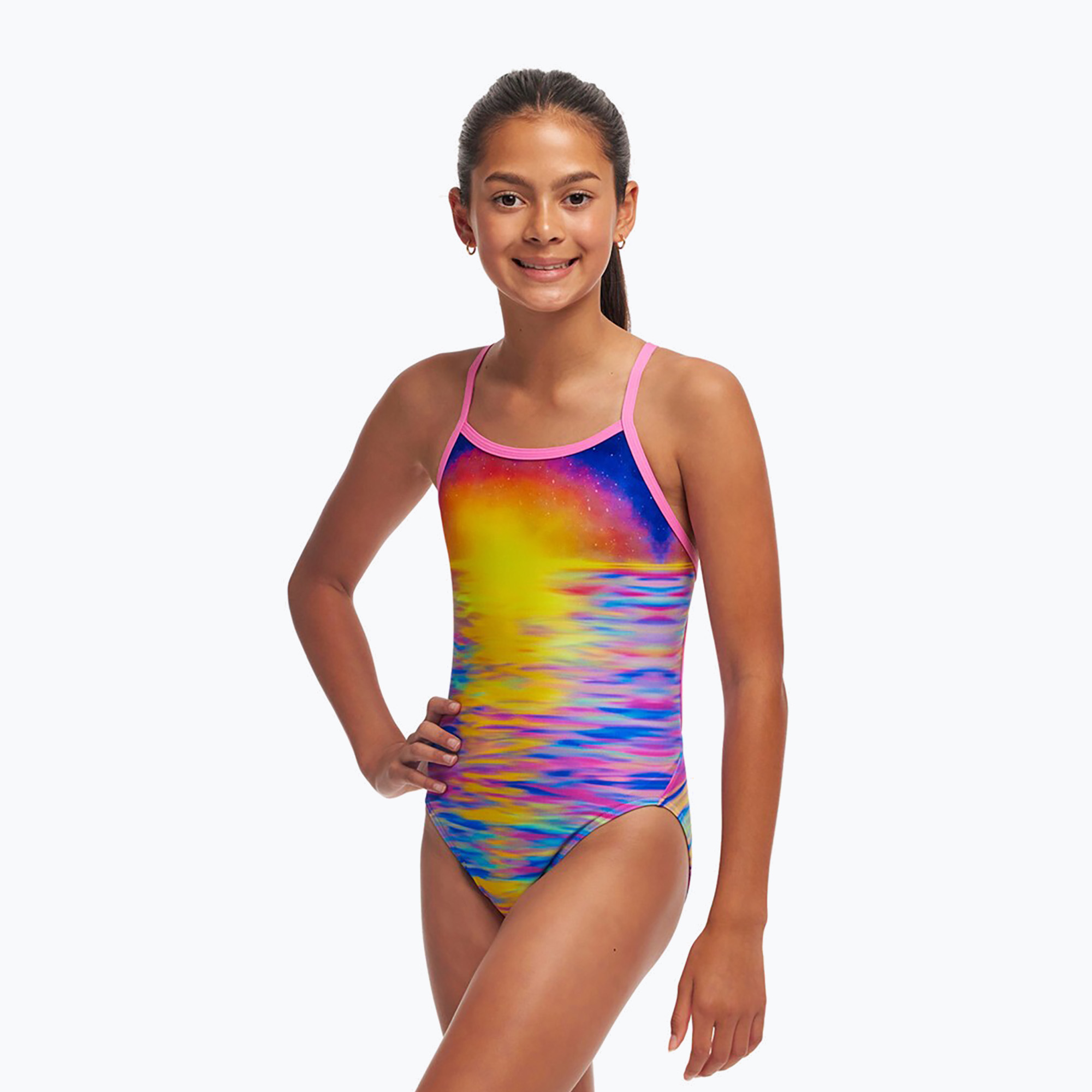 Funkita Single Strap One Piece Children's Swimsuit darkinjung sunset (14 AUS)