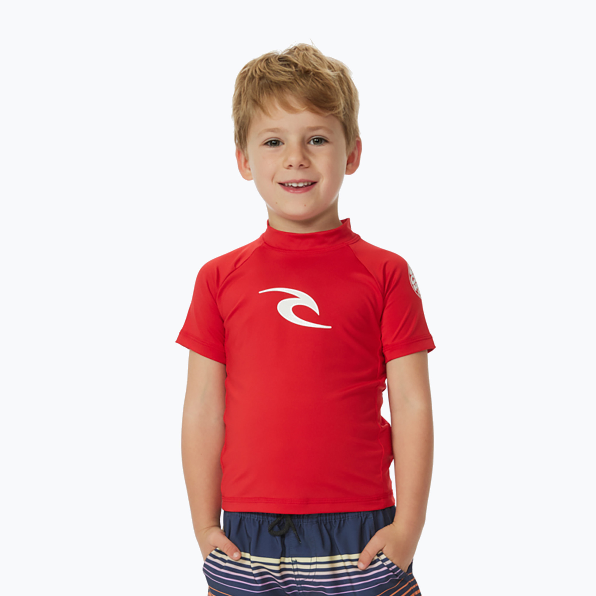 Rip Curl Brand Wave UPF red children's swim shirt (118 cm)