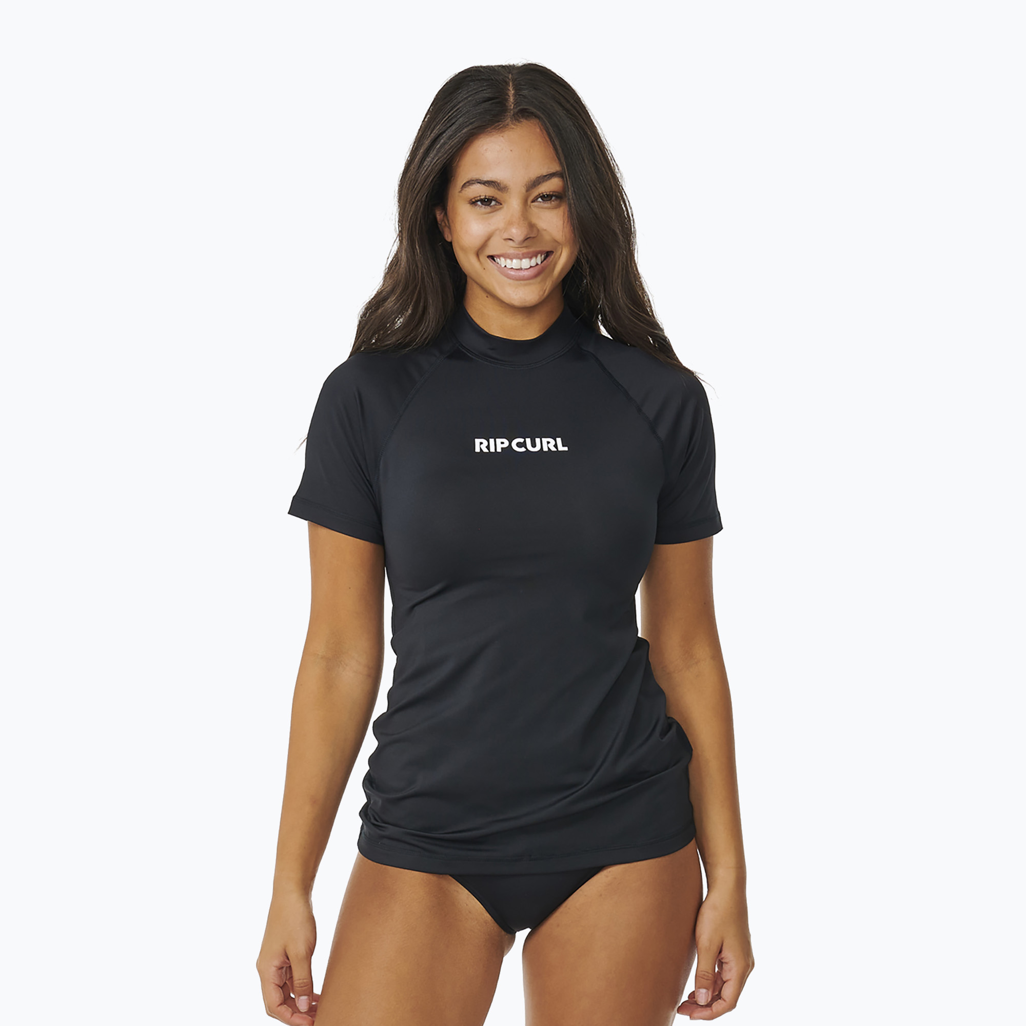 Women's Rip Curl Classic Surf UPF Rashguard Swim Shirt black (M)