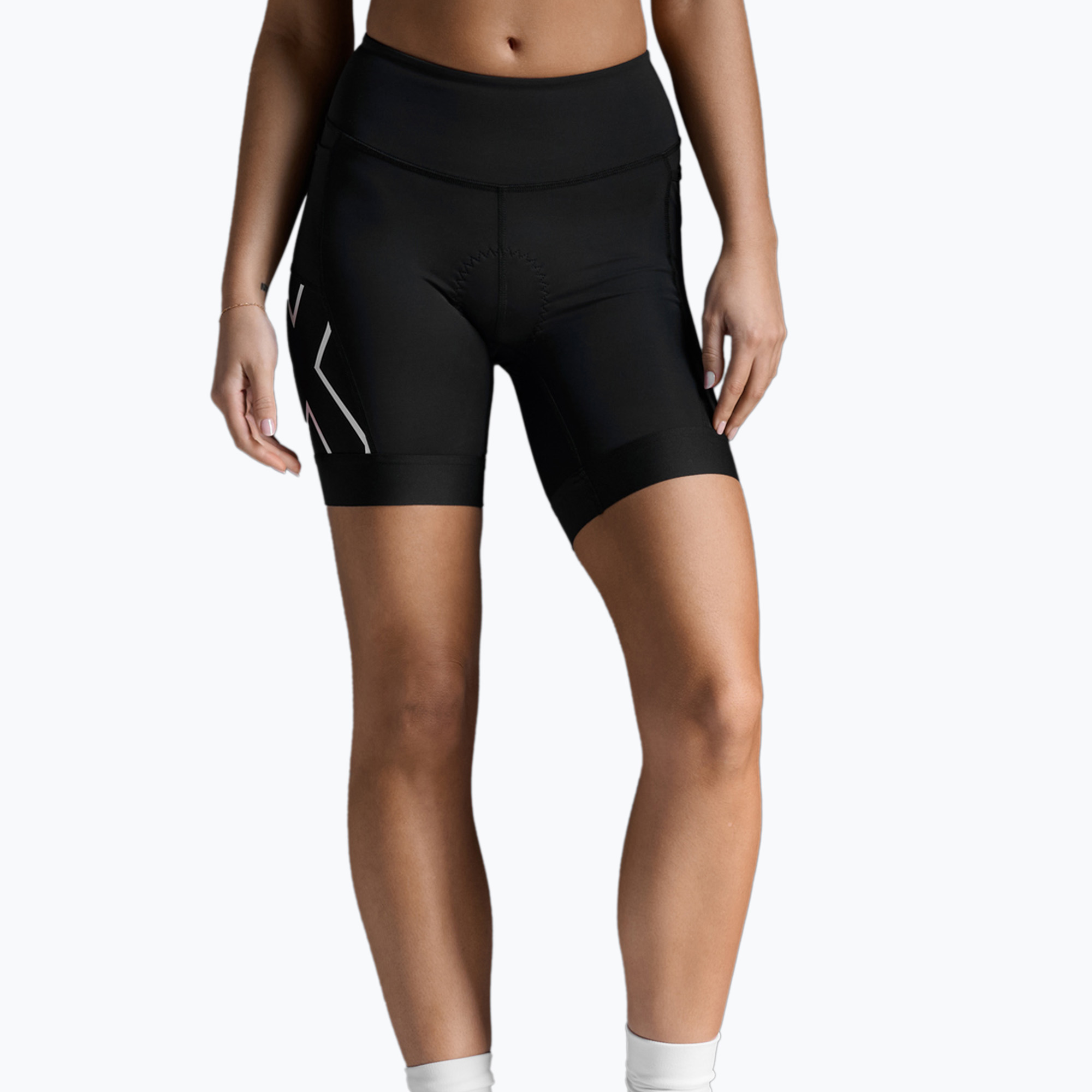 Women's triathlon shorts 2XU Core Tri 6" black/white (XS)